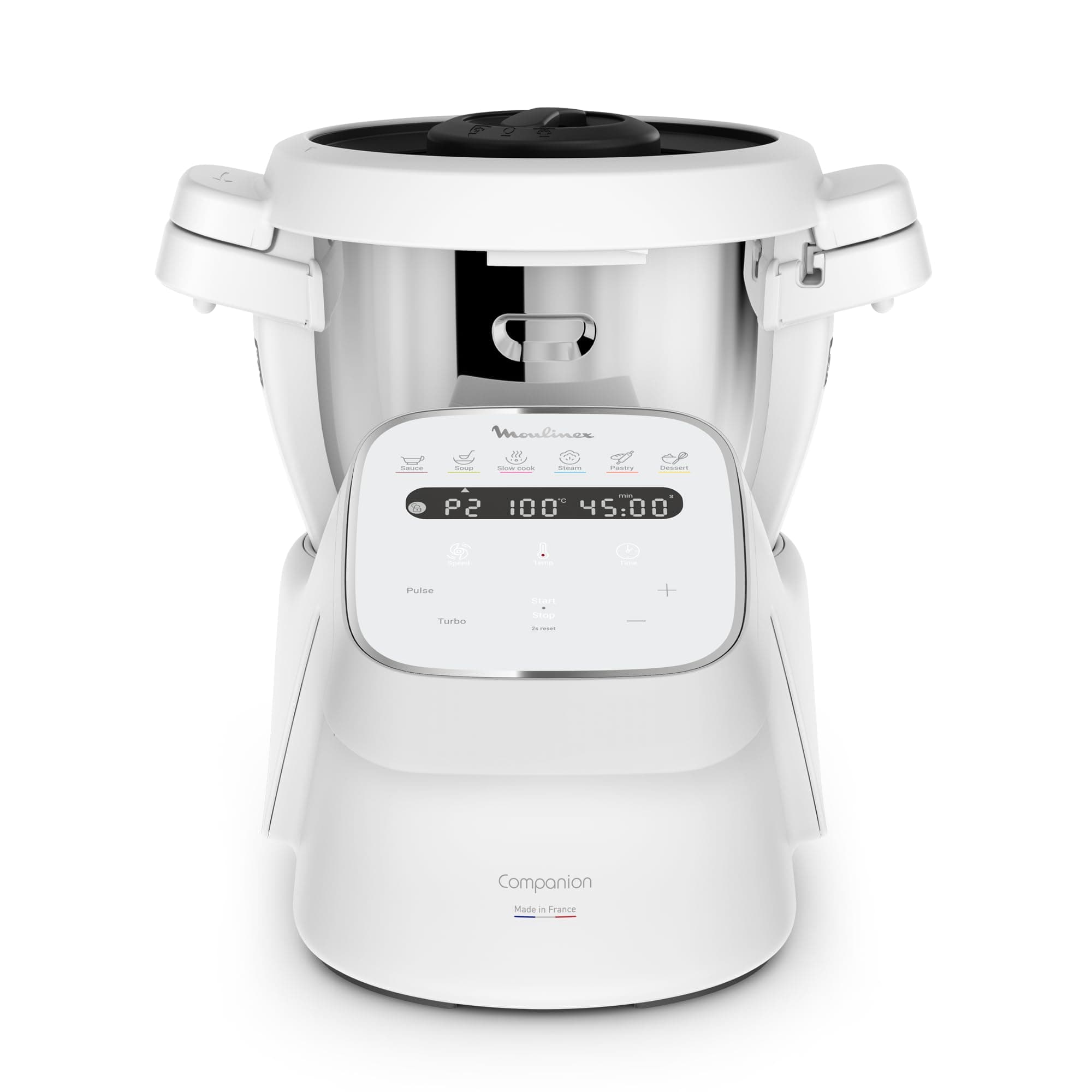 Moulinex - Companion Robot cuiseur Capacité XL - 10 personnes - Blanc | Robot cuisine multifonctions cuiseur pour 10 personnes - 12 programmes automatiques - Découpe - Mélange et cuisson autonome