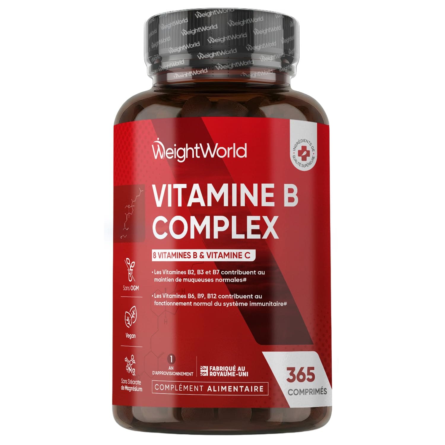 Vitamine B Complex - 365 Micro-Comprimés Vegan - Multivitamines avec Vit C