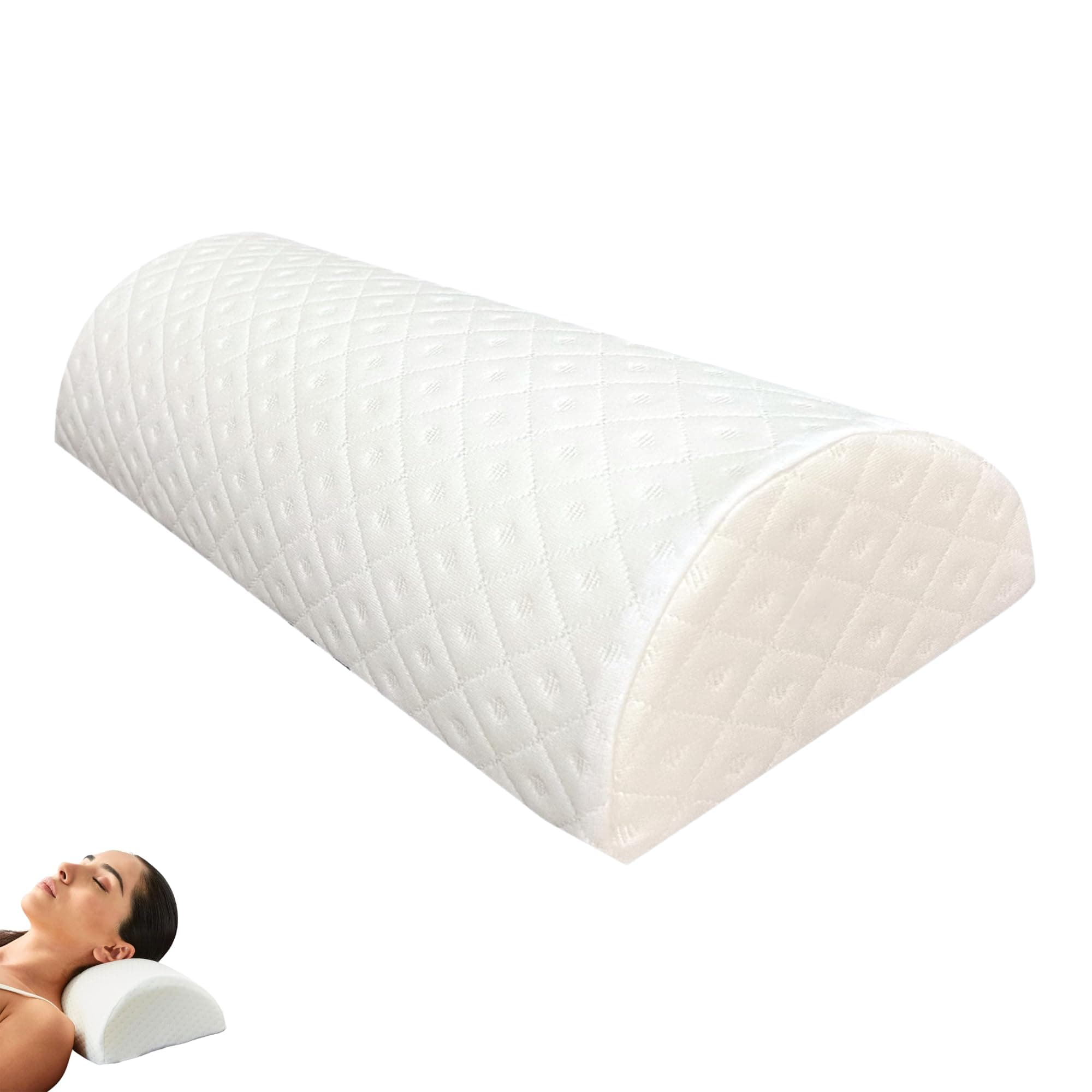 MAGIC SELECT Almohada de Piernas Media Luna | Espuma Viscoelástica, Funda Lavable de Poliéster, Soporte para Cuello y Rodillas, Ergonómico Semi Circular