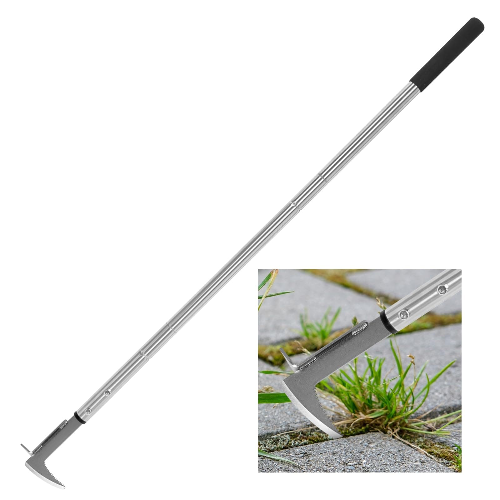 Couteau désherbeur Manuel,désherbeur à Manche Long,138-105-69cm réglable,Outil Désherbage pour Jardin,désherbeur Ergonomique