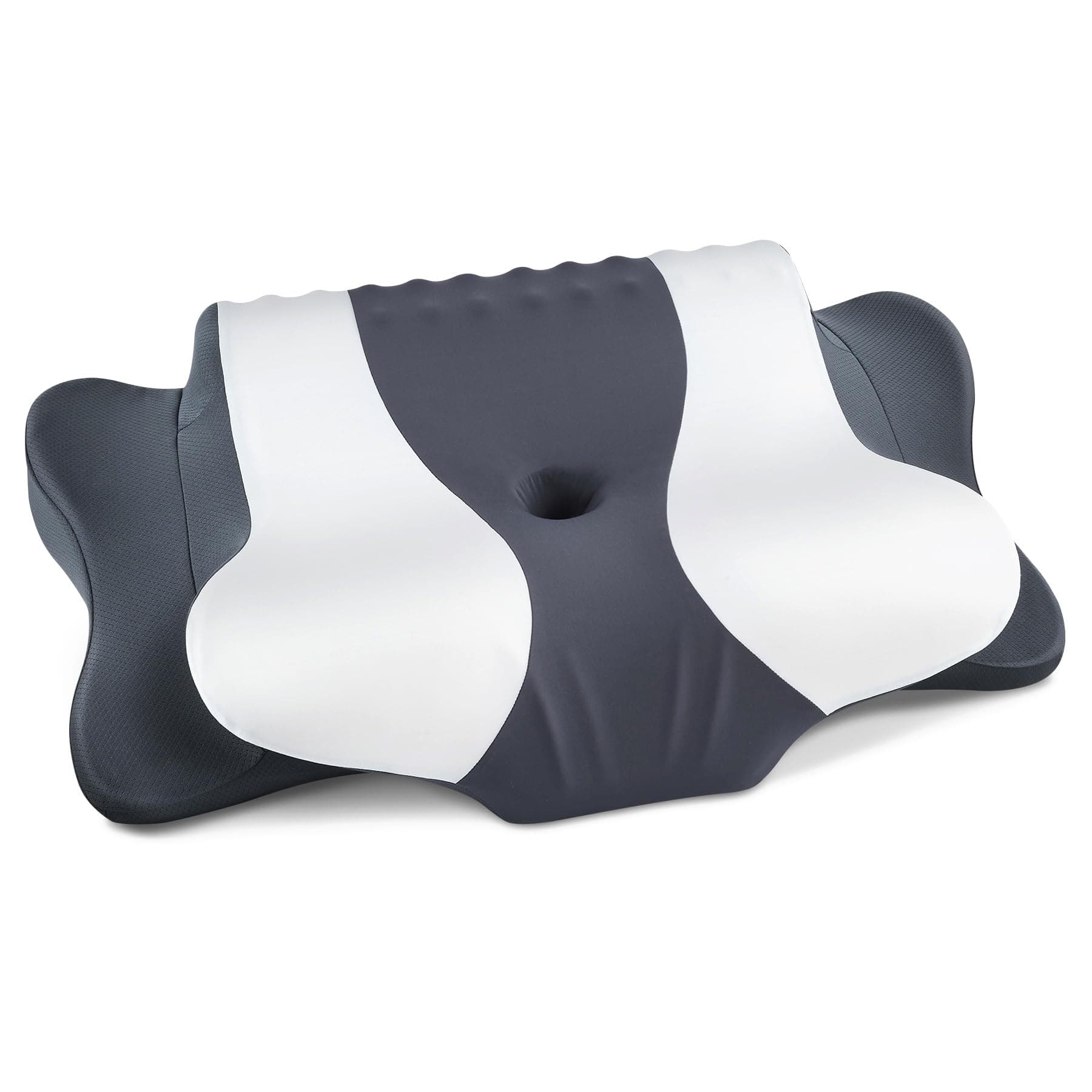 DONAMA Oreiller Ergonomique Cervical à Mémoire de Forme Haute Densité, Mousse à Rebond Lent pour Soutien du Cou et de la Nuque, Conception 2 en 1 pour Dormeurs sur Le Côté, Le Dos et Le Ventre