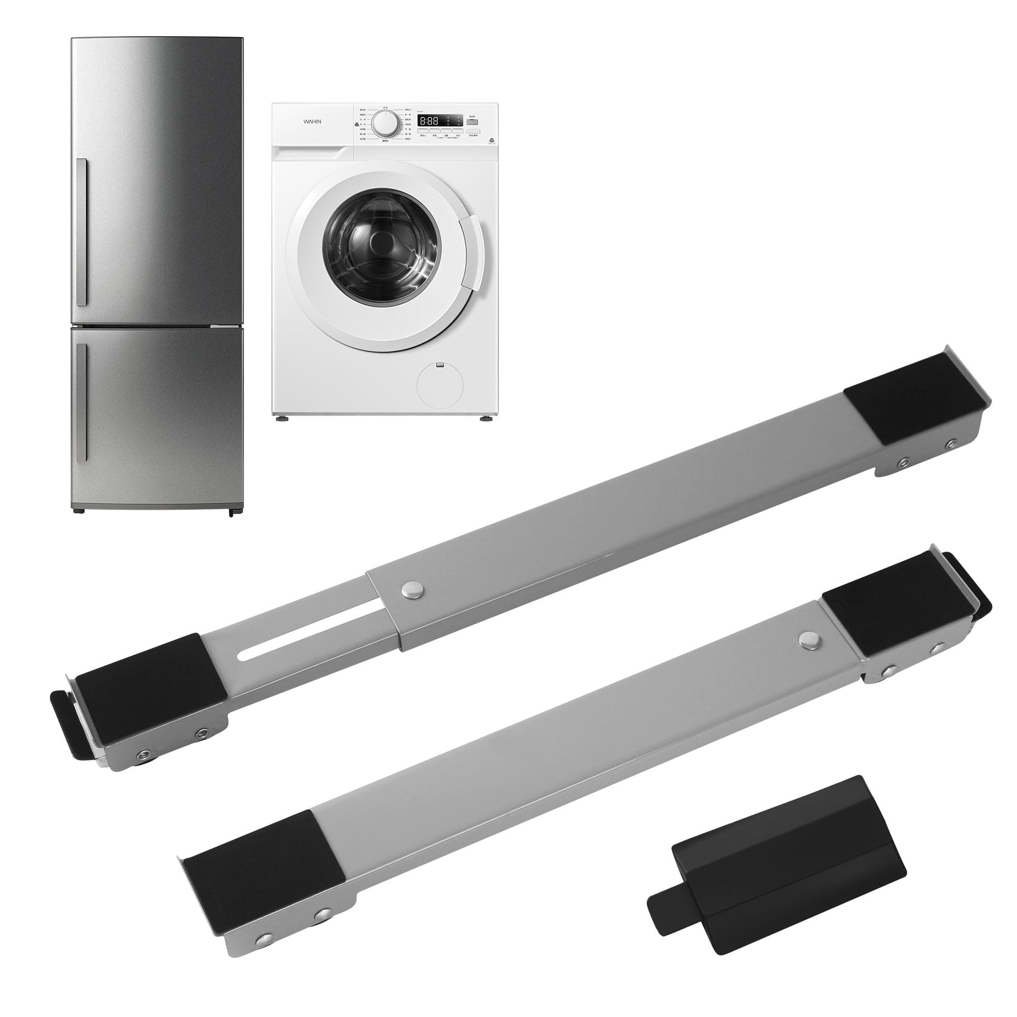 2 PCS Carrello Lavatrice,regolabile Sposta Mobili Con Ruote,Durevole,Con gomma antiscivolo Ruote Lavatrice,Adatto per lavatrici,frigoriferi,divani e armadi.Può sopportare 300 kg (Grigio)