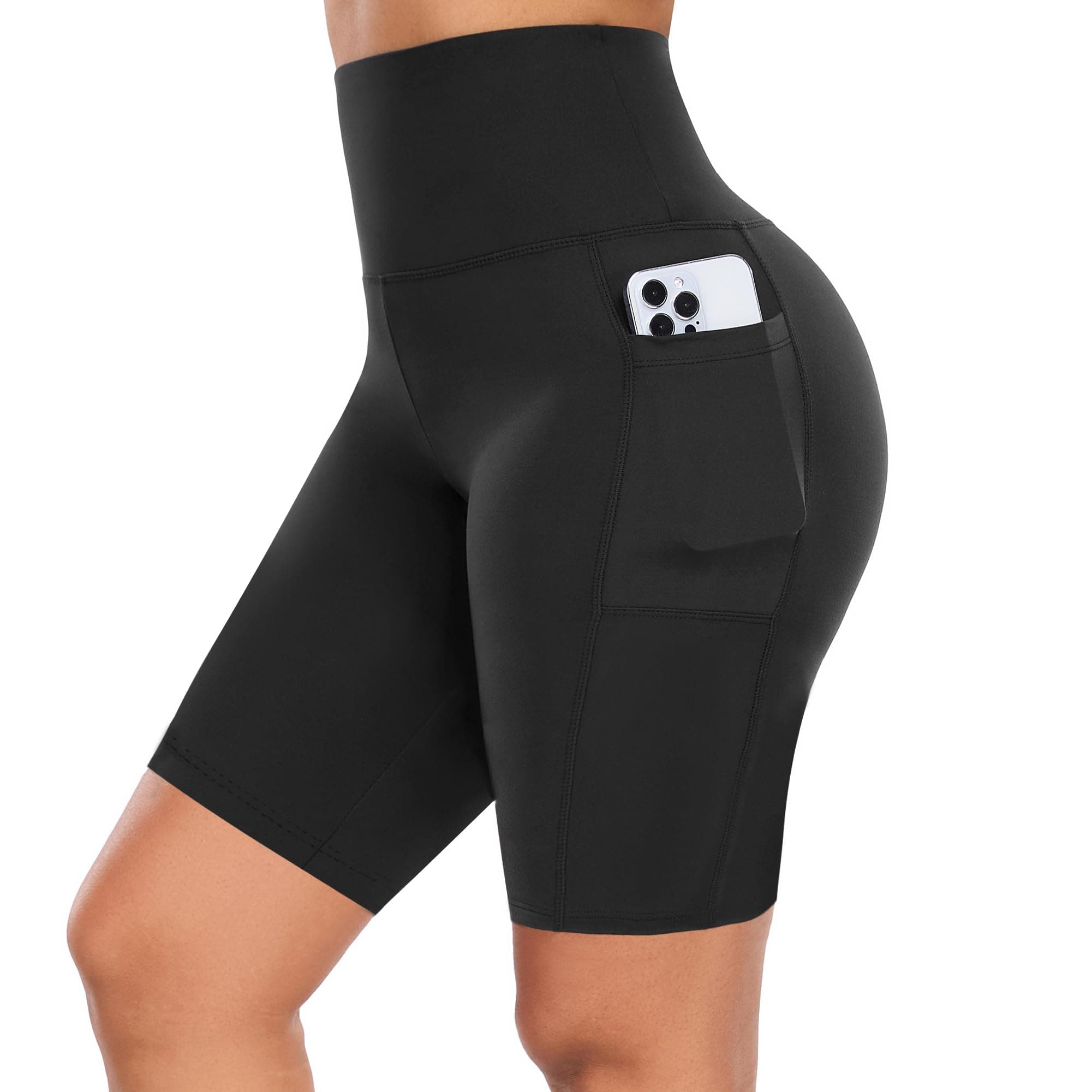 GIMDUMASA Shorts de Sport Femmes Taille Haute Leggings Court avec Poche Pantalon Leggins Femme pour Yoga Sports Fitness Running Gym GI371