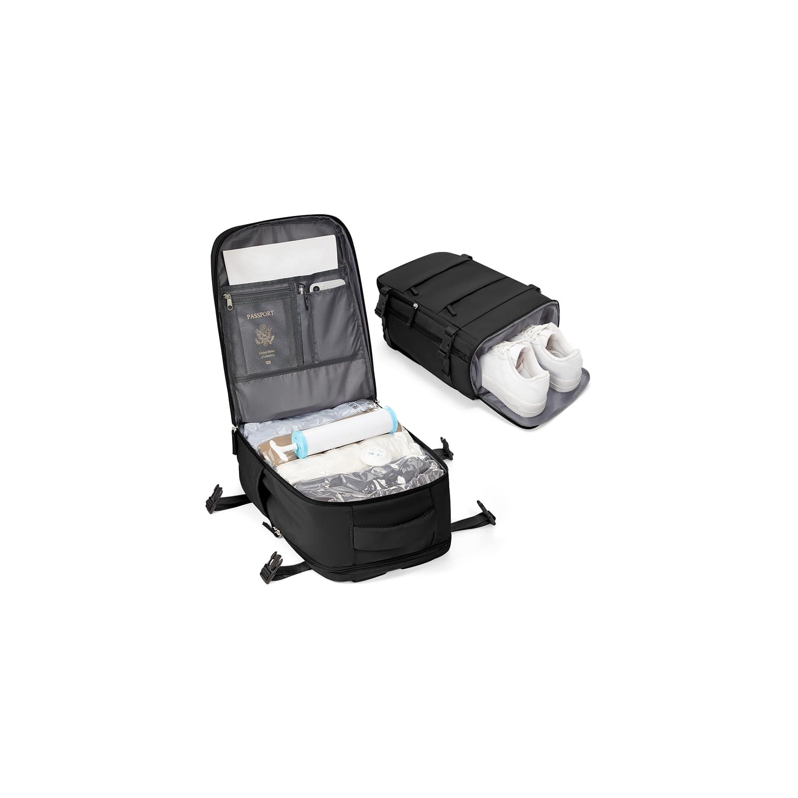 BJLFS Zaino Ryanair 40x30x20 Sottovuoto con pompa Zaino da Viaggio aereo Cabina 40x30x20 Impermeabile Bagaglio a Mano Wizzair Sottovuoto Borse da Cabina per Easyjet 45x36x20 Zaino Airback Donna