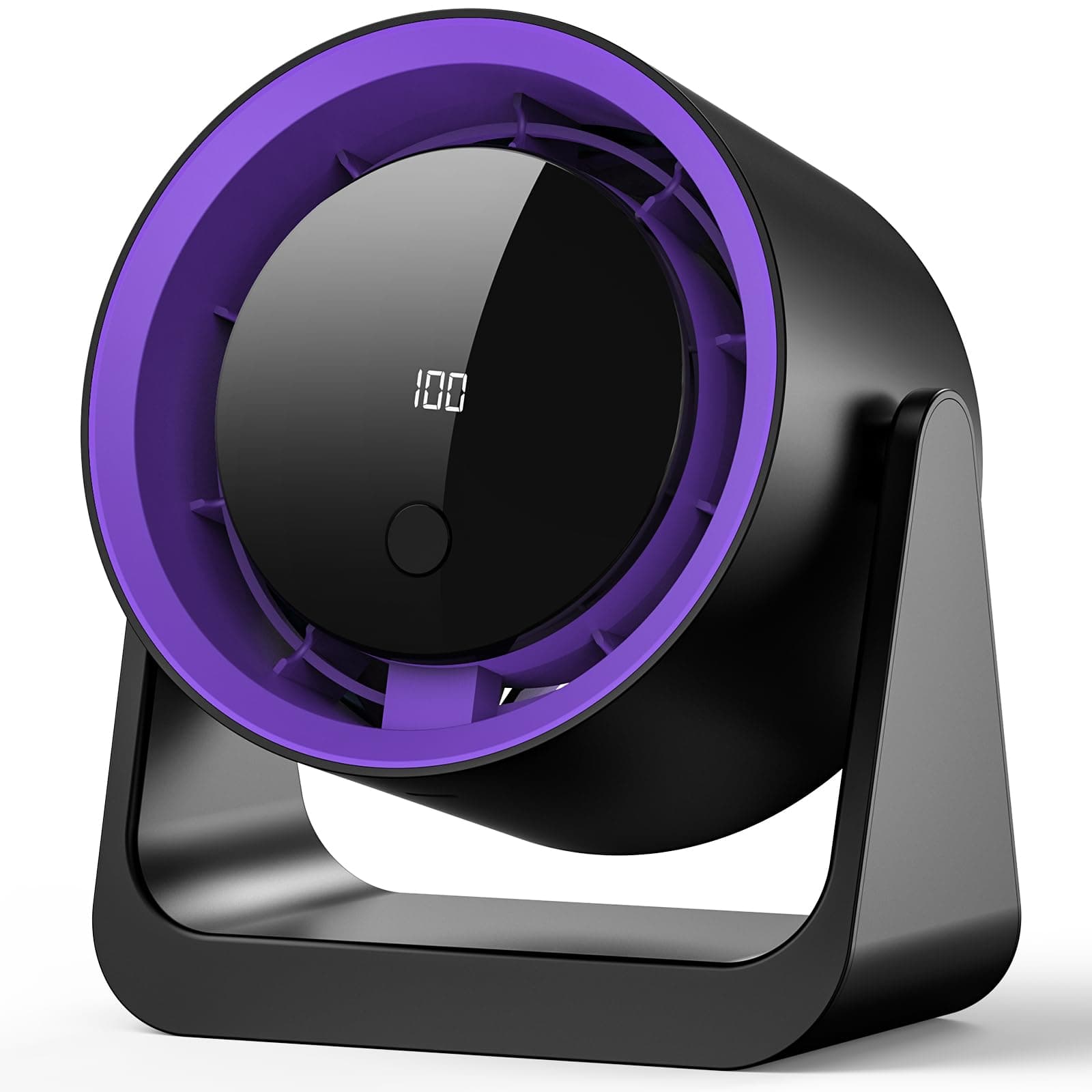 Fashioz Ventilador de Mesa, 5 Velocidades Ventilador de Mesa Silencioso, Temporizador de 3-6-9 H, 180°Ajustable y Montaje en Pared, para Hogar, Oficina, Dormitorio, Regalos de Verano (Negro y Morado)