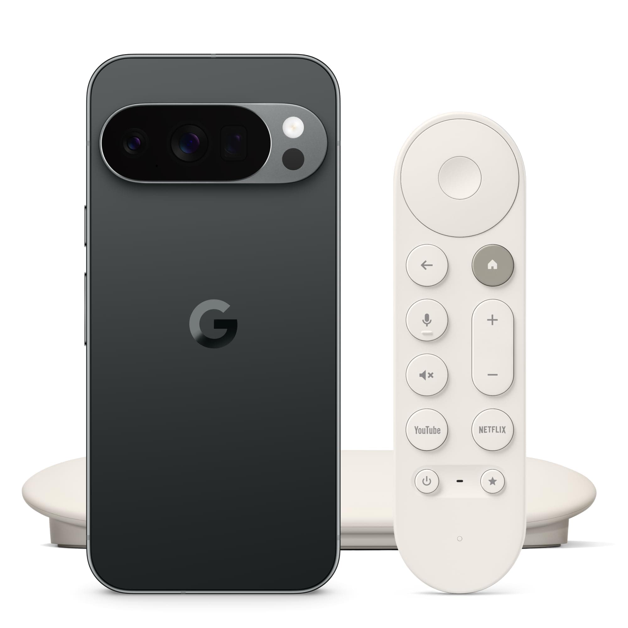 Google Pixel 10 Pro - Smartphone Android Libre con Gemini, batería de más de 24 Horas - Obsidiana, 512GB TV Streamer 4K - Streaming rápido de Entretenimiento en 4K con HDR - Porcelana