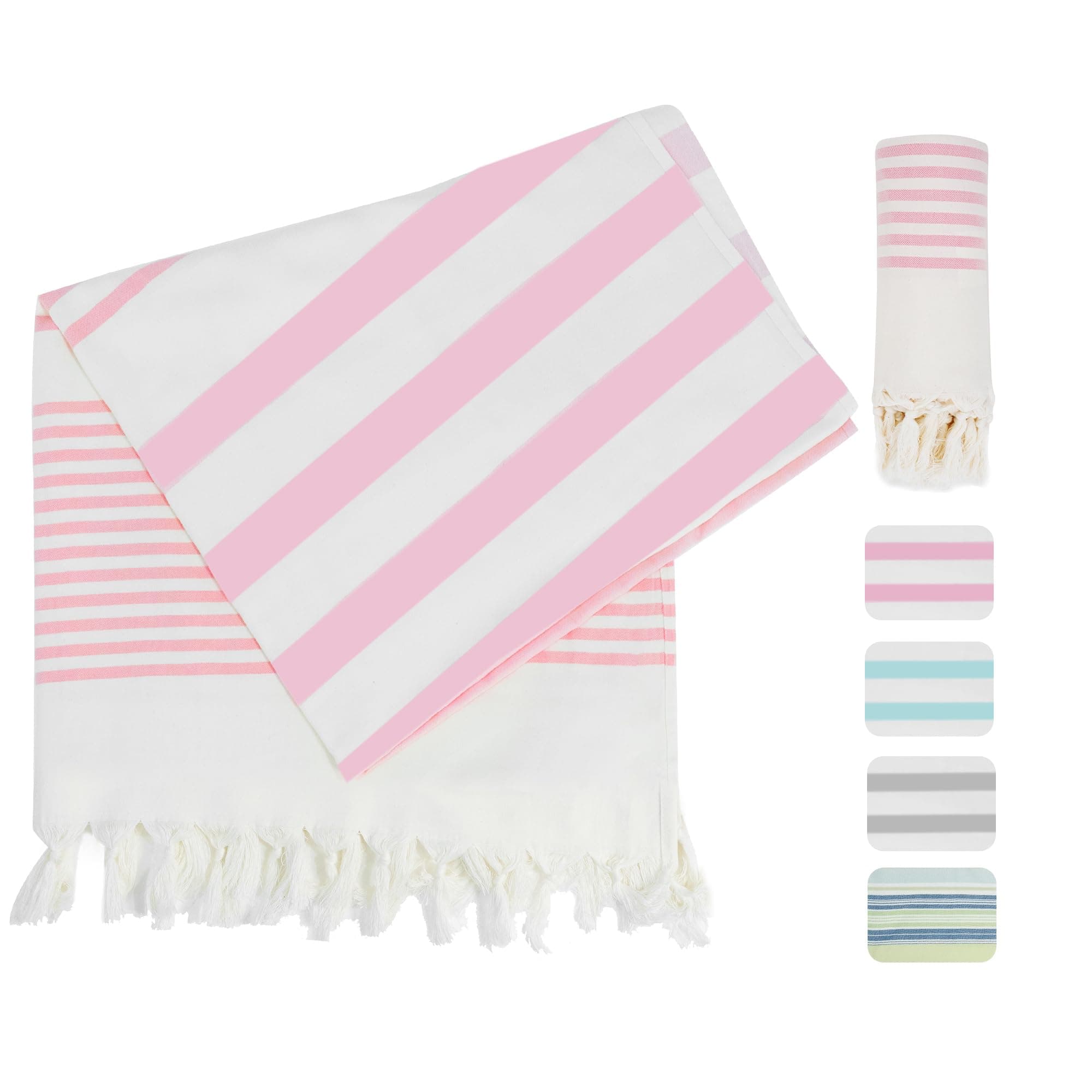 Winthome Toalla Playa Suave 180x100cm-Toalla Hammam de 100% Algodón, Ligero Ahorra Espacio, Beach Towel con Borlas Absorbente, Libre de Arena, Toalla de Baño Turco para Mujer Hombre (1 Pack)