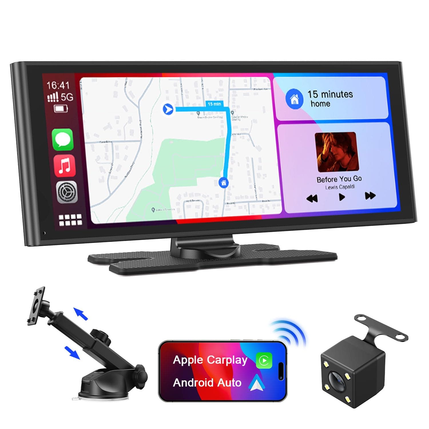 Avylet Carplay Wireless Andriod Auto, schermo per auto IPS 9.26" | con telecamera di backup, Stereo Auto con navigazione GPS, controllo vocale, schermo touch, Bluetooth, Mirror Link, FM, AUX