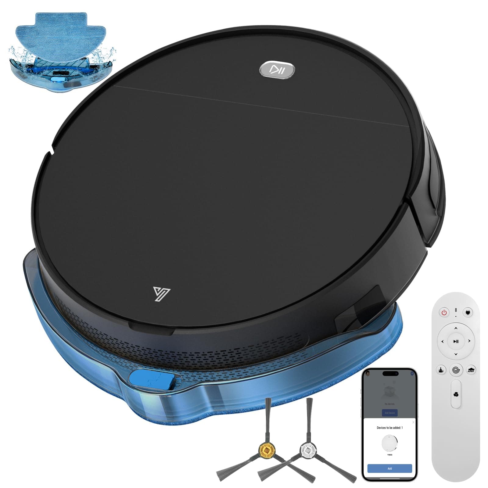 Yigars 2026 Robot Aspirapolvere Lavapavimenti 2in1 Robot Aspirapolvere con Fino a 4500Pa 120 Minuti 7,8cm Ultra Sottile App/Alexa Anti-groviglio Ideale per Pulizia Domestica/Peli Animali-Nero