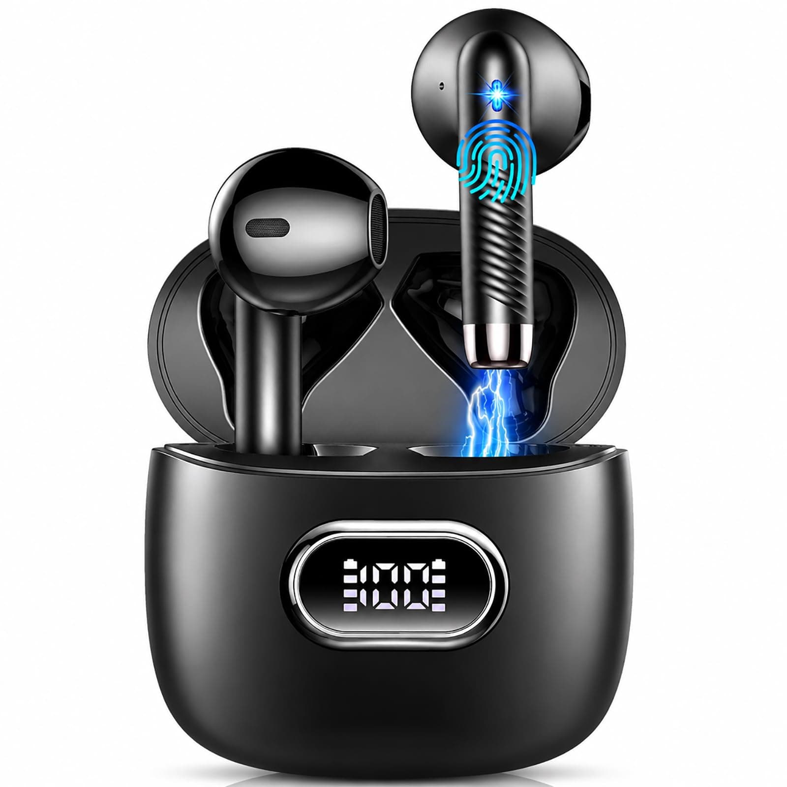 2026 Cuffie Bluetooth 5.4, Auricolari Bluetooth Stereo HiFi Con 4 ENC Microfoni Anti-Rumore, Durata 55 Ore Cuffiette In Ear, Cuffiette Touch Control, Impermeabili IP7 Controllo del suono APP