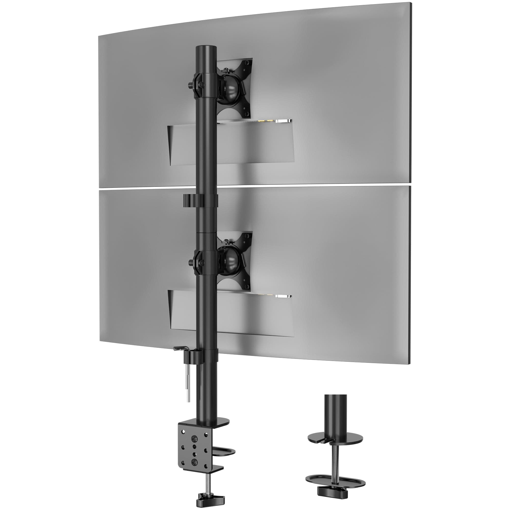 BONTEC Soporte Doble Monitor Vertical para Monitores de 13 a 34 Pulgadas, Brazo Monitor con Inclinación, Rotación y Giro, VESA 75x75/100x100, 10kg, Soporte de Dos Monitores, 2 Opciones de Montaje