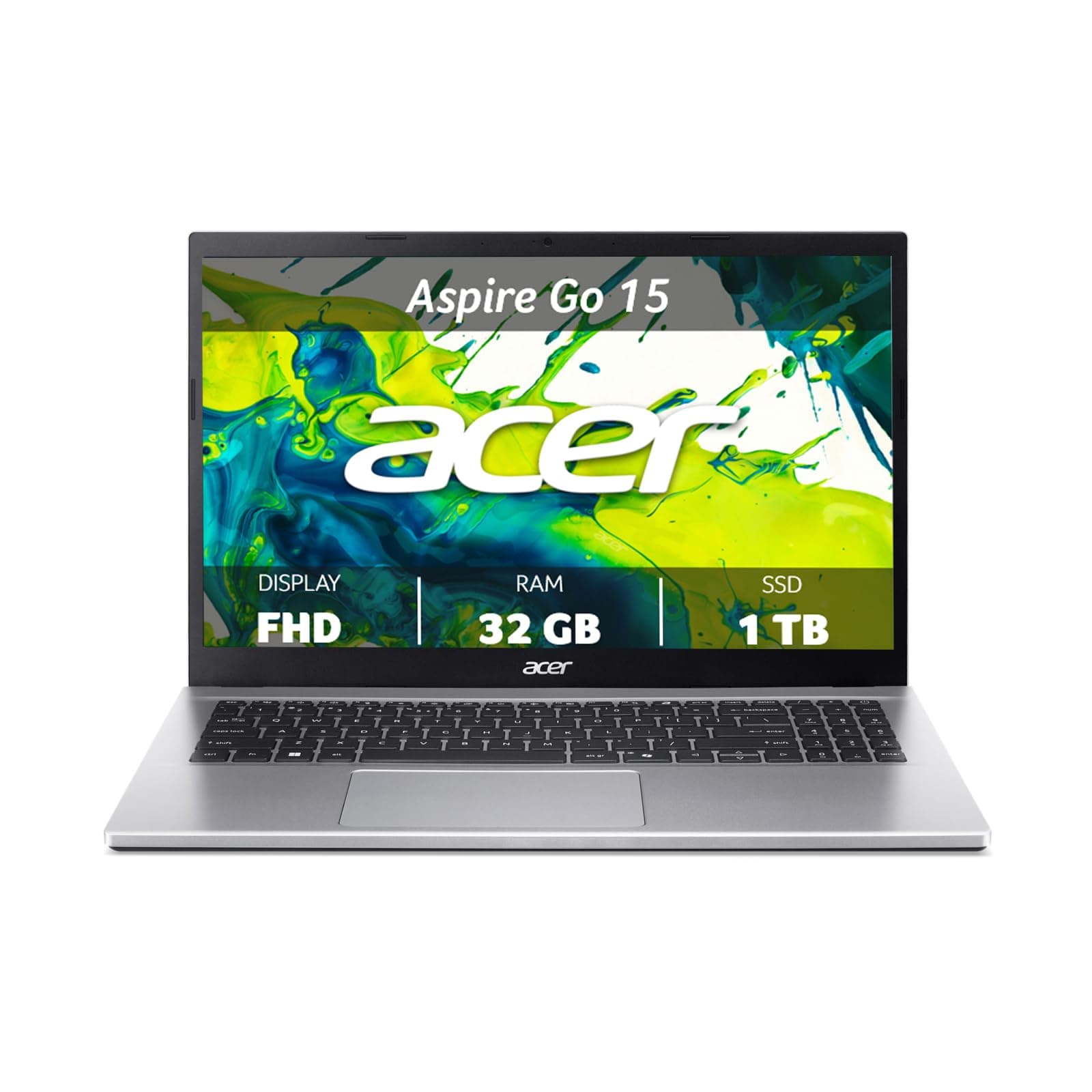 Acer Aspire Go 15 | Notebook | 15.6" FHD 60 Hz | AMD Ryzen™ 5 7430U | 32 GB DDR4 RAM | 1024 GB SSD | AMD Radeon | Windows 11 Home | Tastiera italiana QWERTY | Alimentatore Incluso | Silver