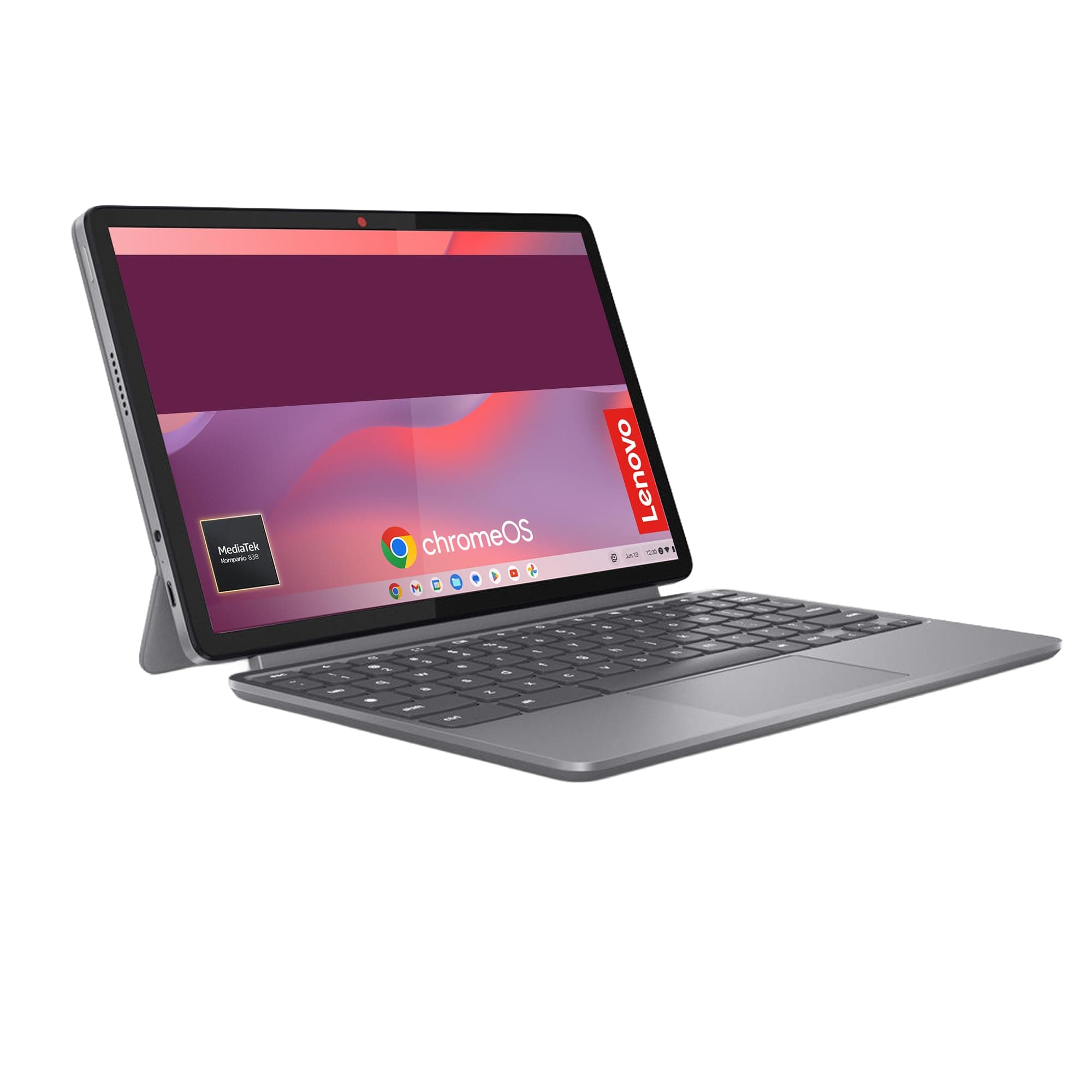 Lenovo Duet Chromebook 11” Touch IPS, Memoria 128GB, RAM 8GB, Chrome OS, Folio Stand e Tastiera inclusi, Notebook e Tablet Convertibile per Studio e Lavoro, MediaTek Kompanio 838