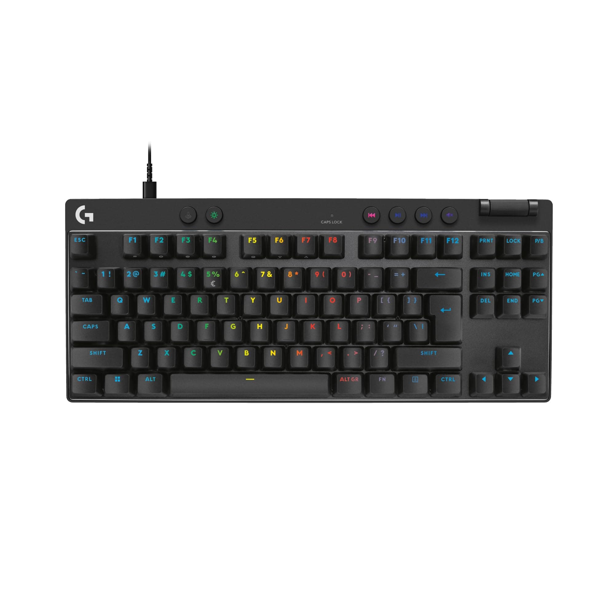 Logitech G PRO X TKL RAPID, tastiera gaming senza tastierino numerico con interruttori analogici magnetici, modalità di attivazione rapida, RBG, azionamento regolabile, US INTL - Nero