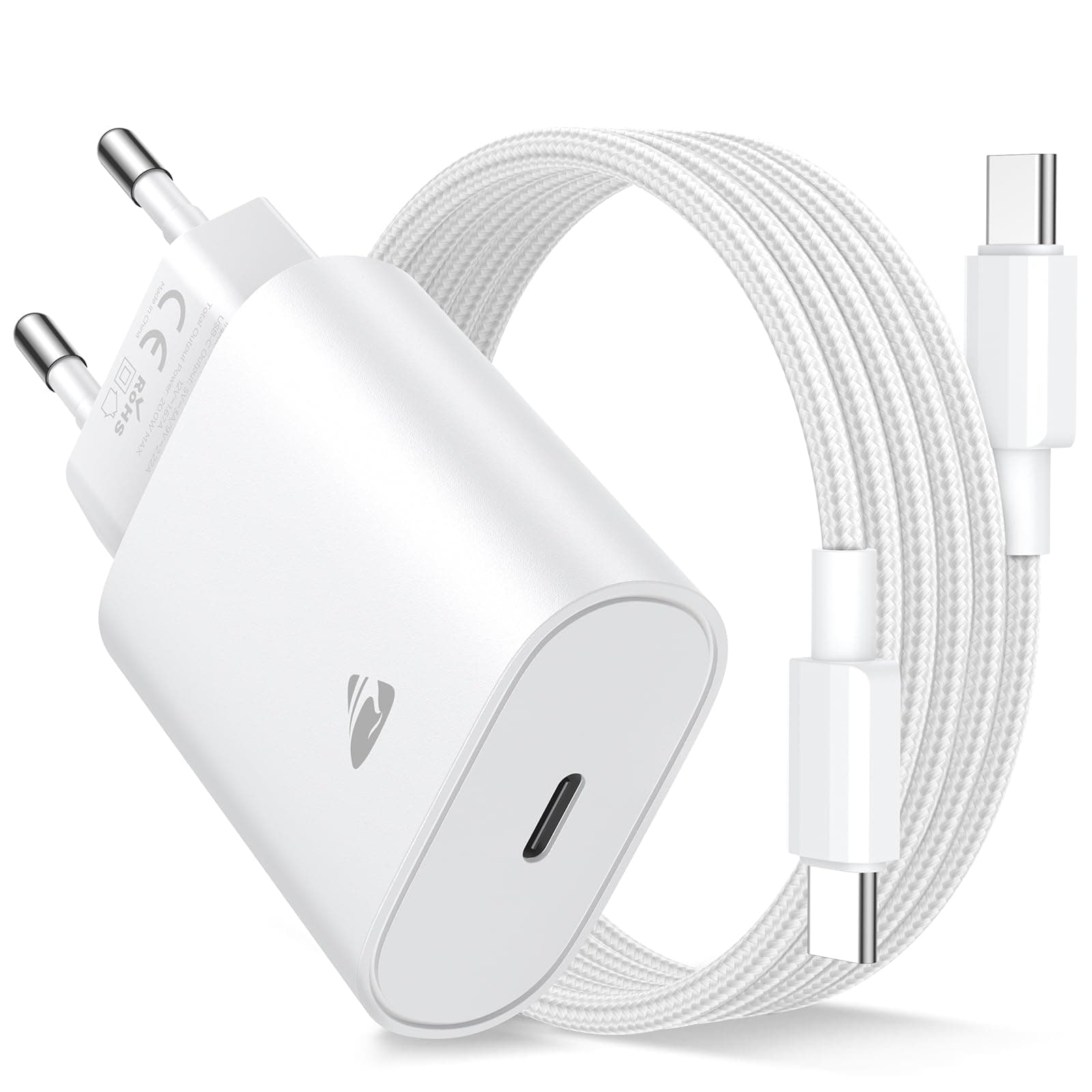 Chargeur Rapide USB C pour iPhone 17/16/15,Prise Adaptateur USB C Chargeur Rapide avec 2m Câble USBC,Compatible iPhone 17/17 Air,16e,16/15 Plus,17/16/15 Pro, Pro Max, Pad, Adaptateur Secteur