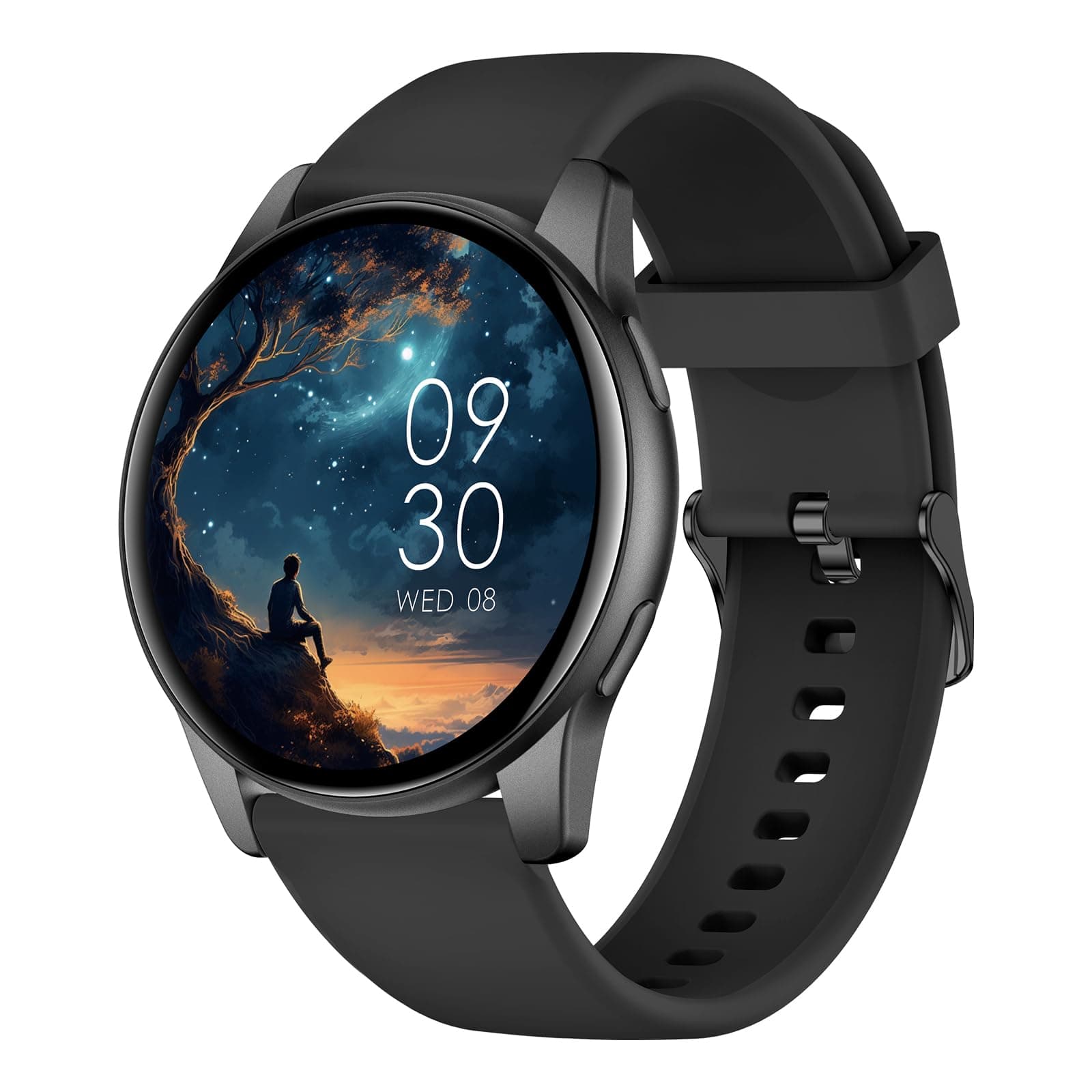 AcclaFit Montre Connectée Femme Homme avec Appel Bluetooth, Smartwatch Ronde 1,38" avec 147+ Modes Sportifs, Cardiofréquencemètre, Sommeil, IP68 Étanchéite, Compatible avec Android iOS