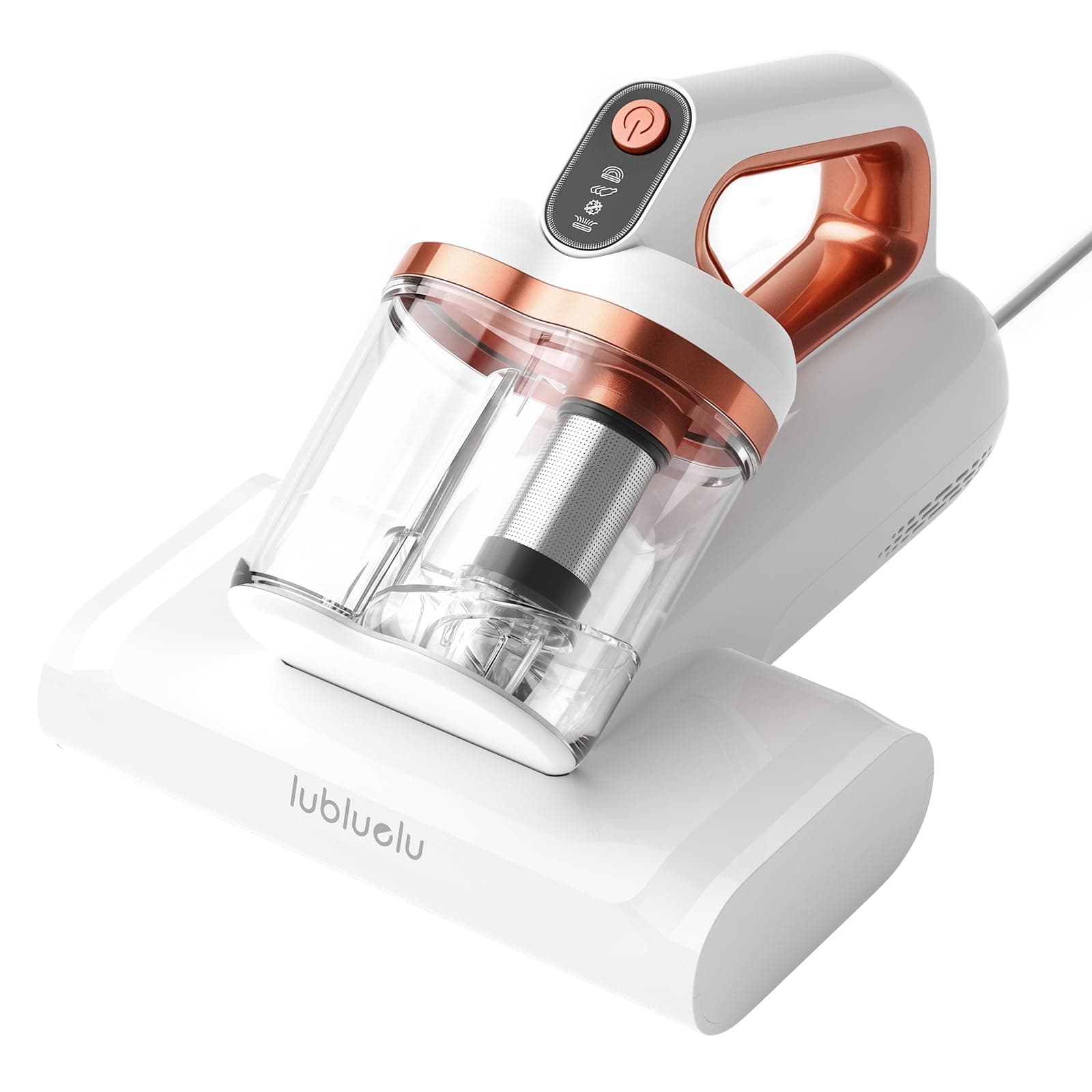 Lubluelu Milbensauger 20 kPa, 600 W, 65.000 Schläge/min, UV-C-Licht | Matratzensauger mit Tiefenreinigung, 650 ml Doppel-Staubbehälter, entfernt bis zu 99,99 % der Allergene aus Textilien