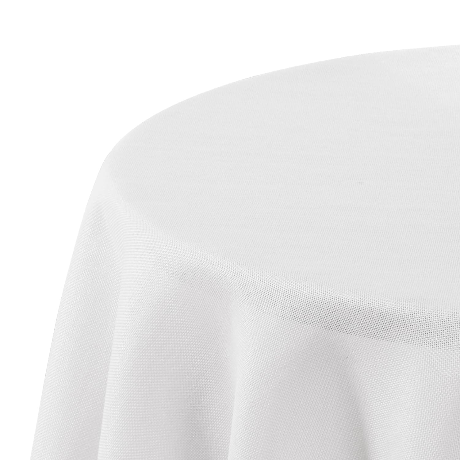 Deconovo Manteles de Mesa, manteles de Aspecto Lino Lavables, Mantel Redondo, 140 cm, Blanco, 1 Pieza