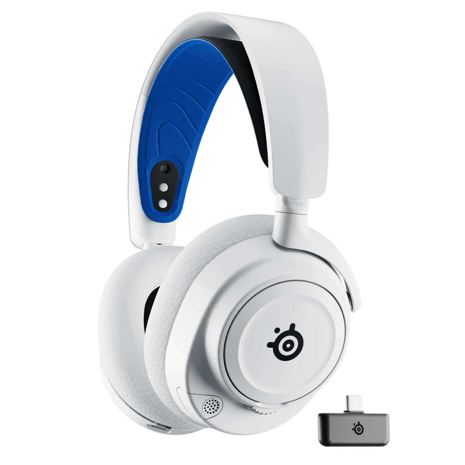 SteelSeries Arctis Nova 7P Wireless - Cascos PS5 Inalámbricos - Controladores magnéticos de neodimio - 2,4GHz + Bluetooth - 38h batería- Micro ClearCast Gen2 IA - PS5, PC, VR, móvil - Blanco