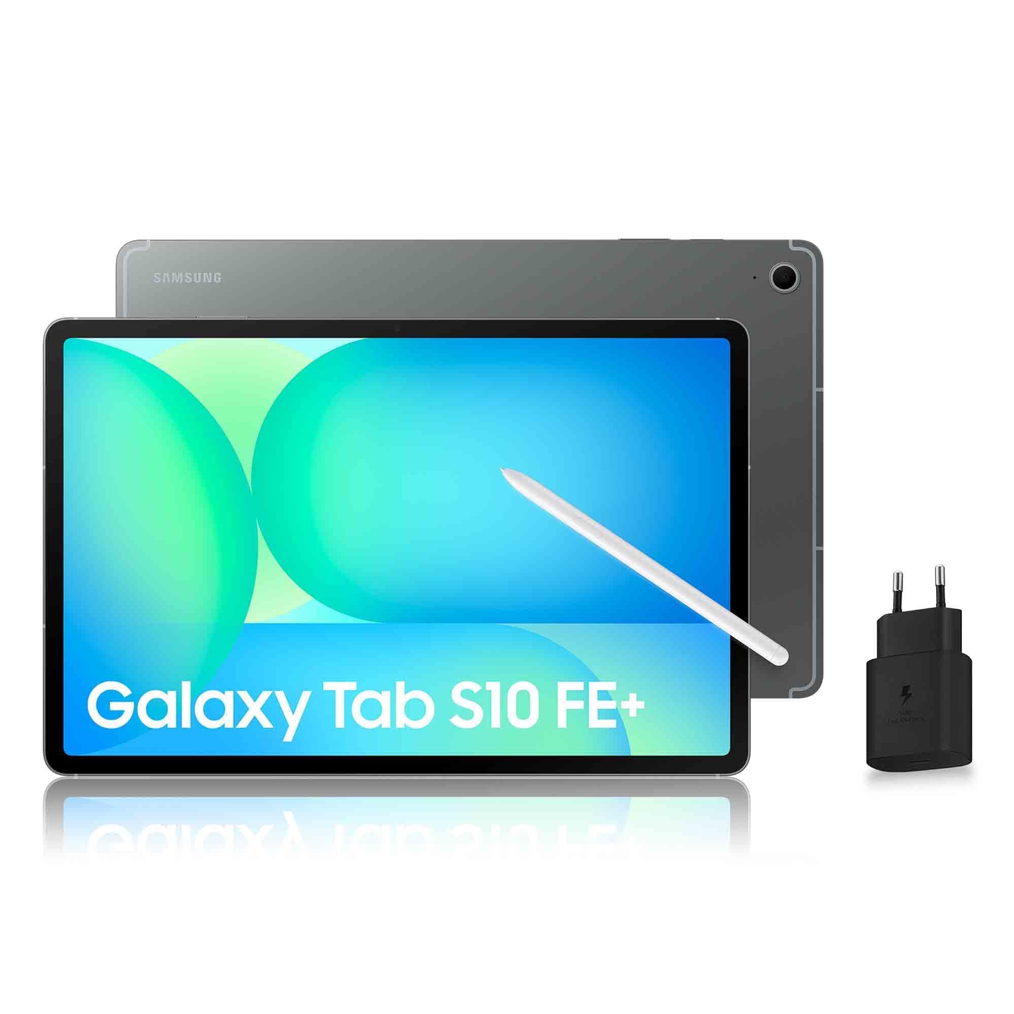 Samsung Galaxy Tab S10 FE+, Tablette Android WIFI 13.1" 128 Go, S Pen inclus, Certification IP68, Gris Anthracite, Chargeur Secteur Rapide 25W Inclus, Version FR