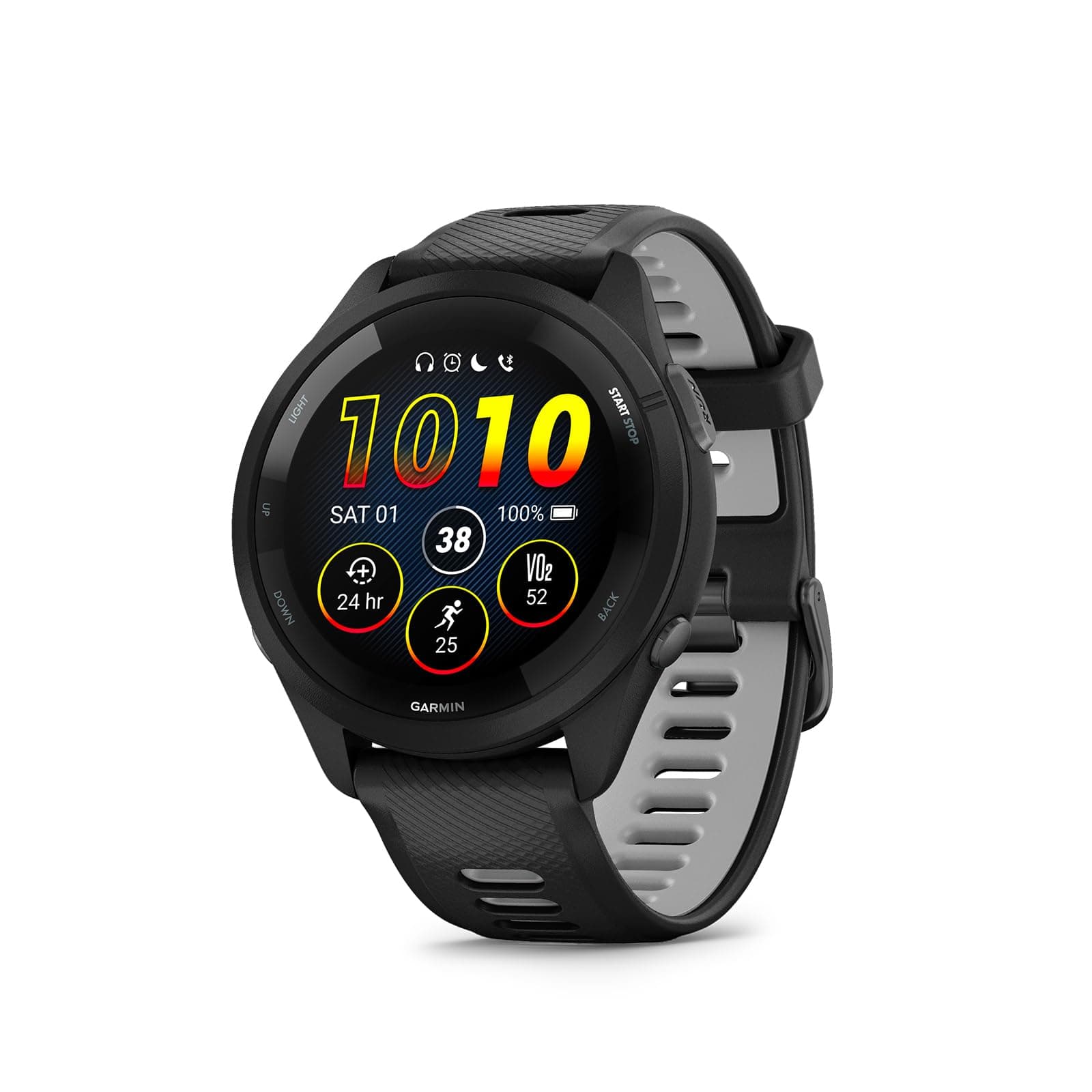 Garmin Forerunner 265 46mm - Laufuhr, 1,3" AMOLED-Display, 13 Tage Akkulaufzeit, 30+ Sport-Apps, Trainingsanalyse, spezielle Lauffunktionen, Trainingsbereitschaft, erweiterte Schlaffunktionen, Musik