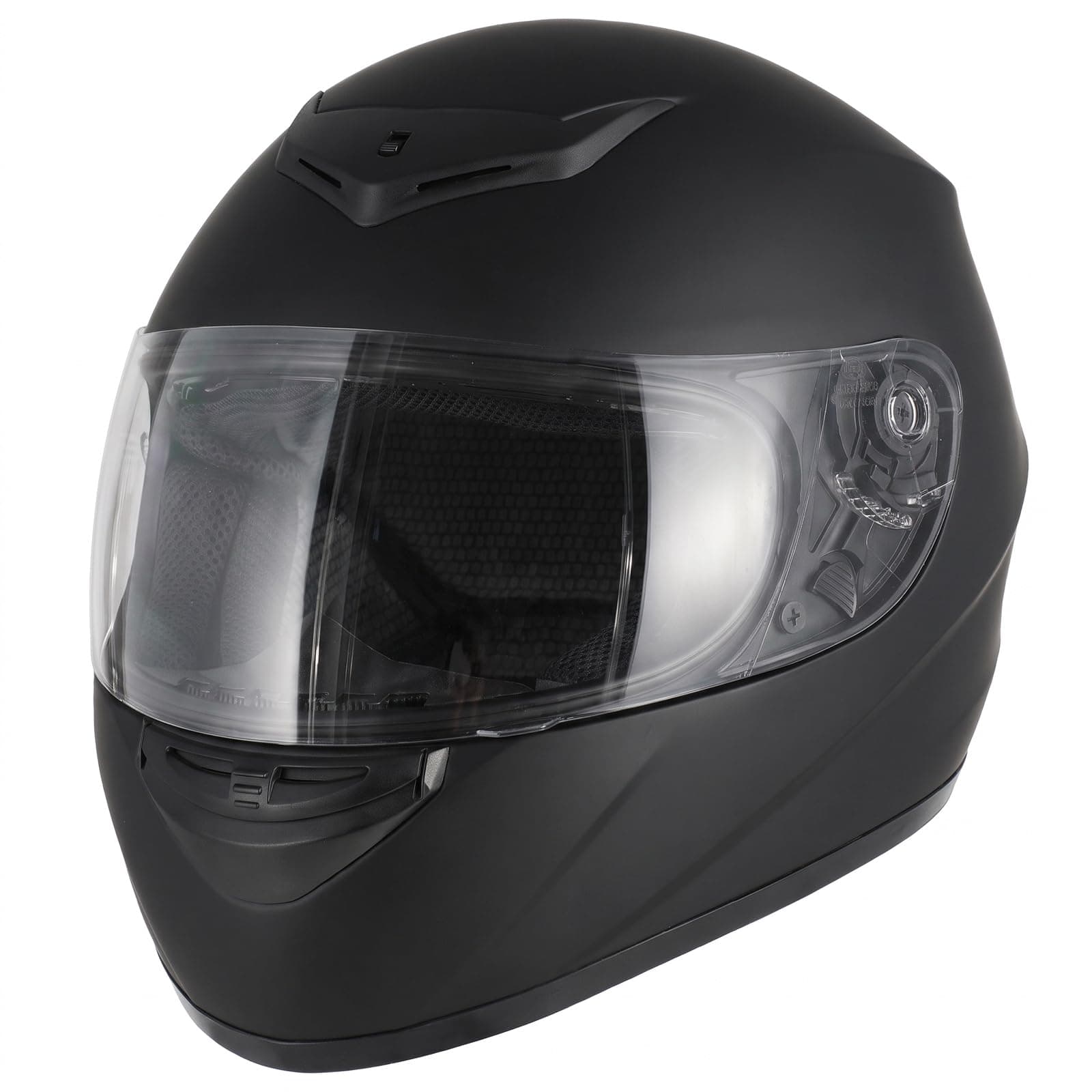 Favoto Casco Moto Integral Hombre y Mujer, Negro XL (61cm) | Homologado ECE, Transpirable y Cómodo, con Visera Transparente Antirrayas y Cierre Micrométrico, para Moto