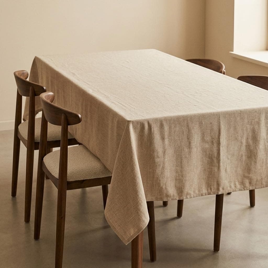 svet Mantel Antimanchas Tacto Tela Extrasuave, Mesa Rectangular, Algodón Impermeable, 140 x 200 cm (Liso, Beige)