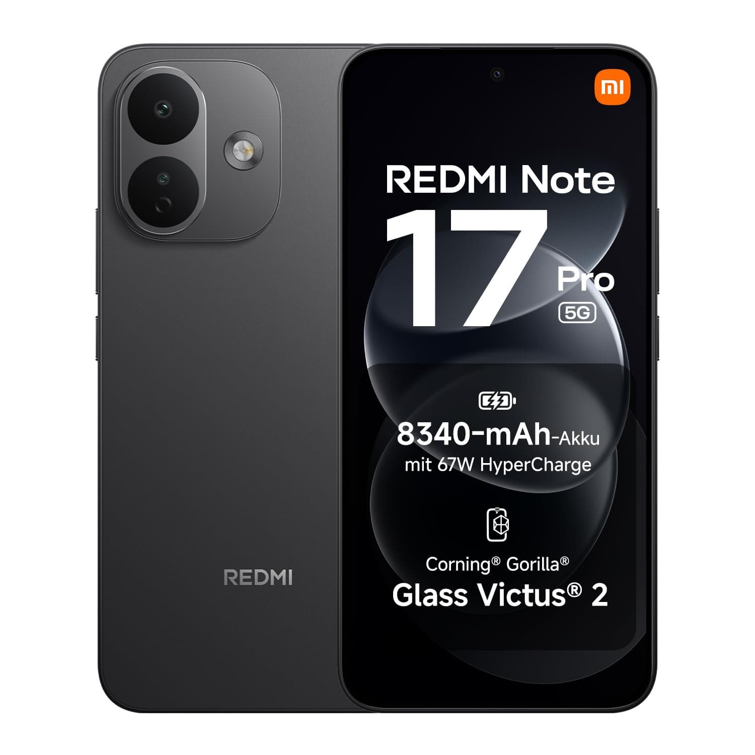 Xiaomi REDMI Note 17 Pro 5G, Smartphone 8+512 GB, Black, 8340 mAh Akku | 50MP Kamera mit OIS, 67W HyperCharge, Snapdragon® 6s Gen 4, 3500 Nits Flaggschiff-Display, Xiaomi HyperAI