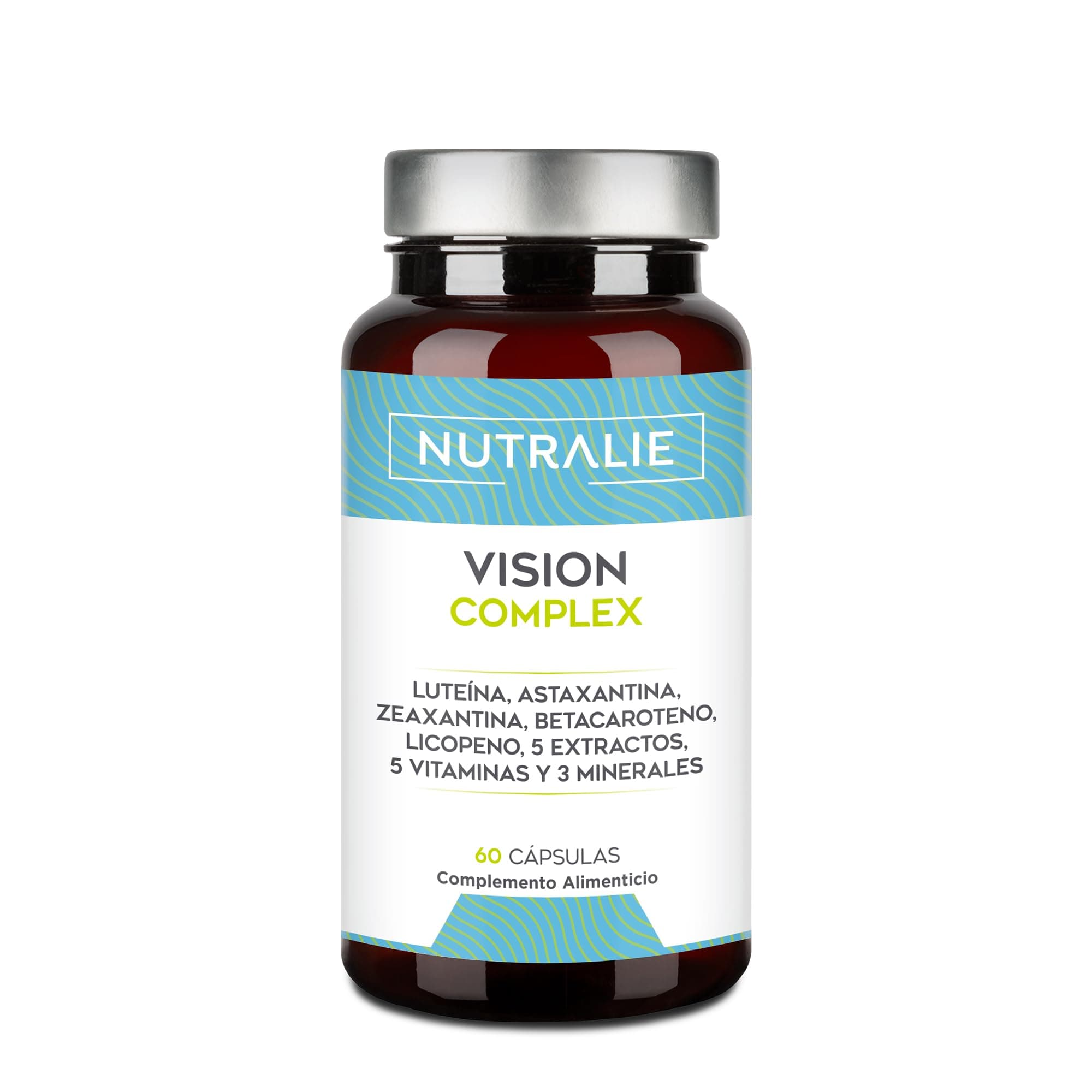 Vision Complex Para los Ojos - Luteína Zeaxantina Astaxantina | Vitaminas C E A ,18 Ingredientes con Zinc Selenio Cobre Licopeno Tiamina Riboflavina, 60 Cápsulas Nutralie