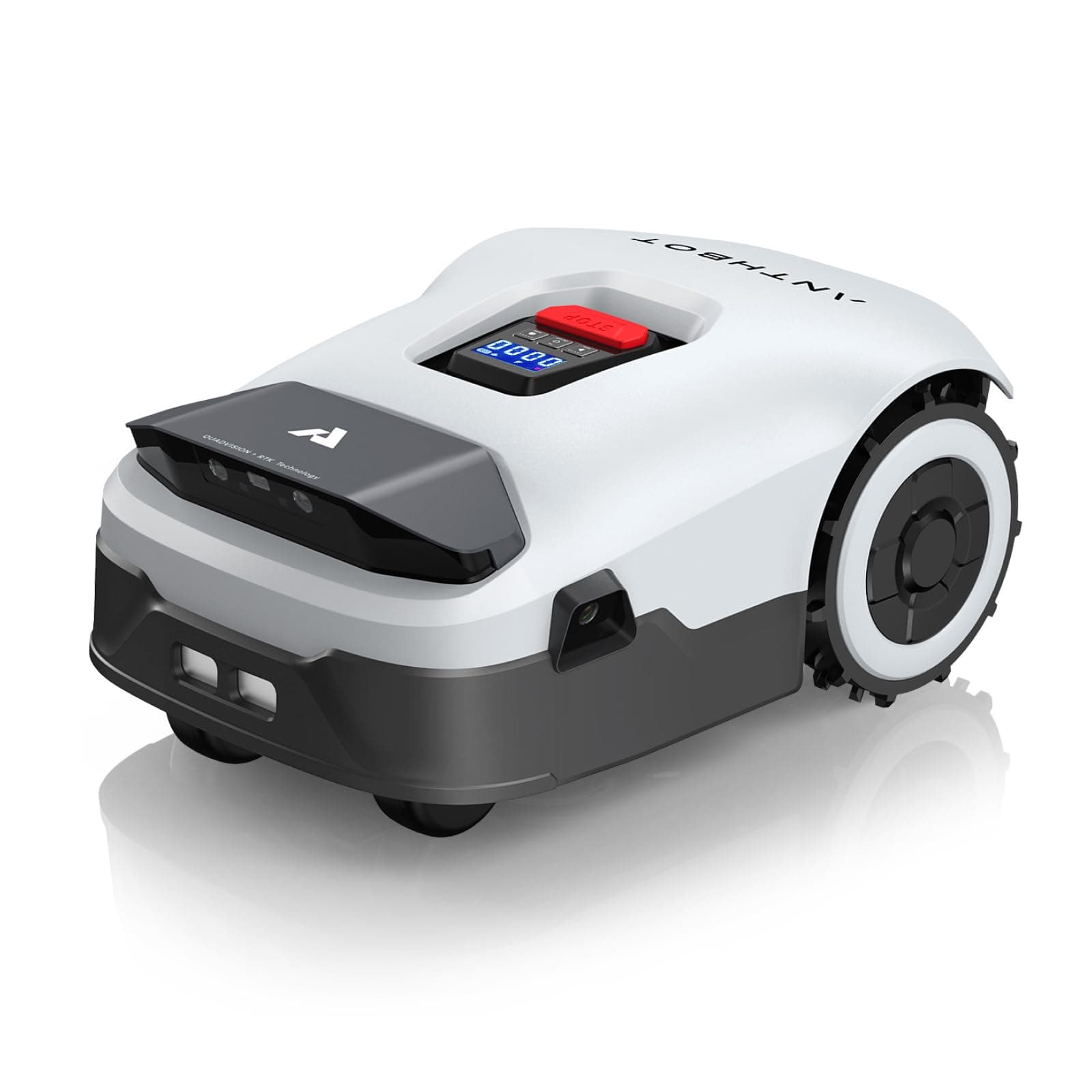 ANTHBOT Genie1000 Robot Tondeuse sans Fil Périphérique -2000m² Full Band RTK+4Yeux IA Vision Tondeuse Robot Gazon, Auto Cartographie, 20Multi-Zone, Évitement des obstacles, Charge Auto, Alarme antivol