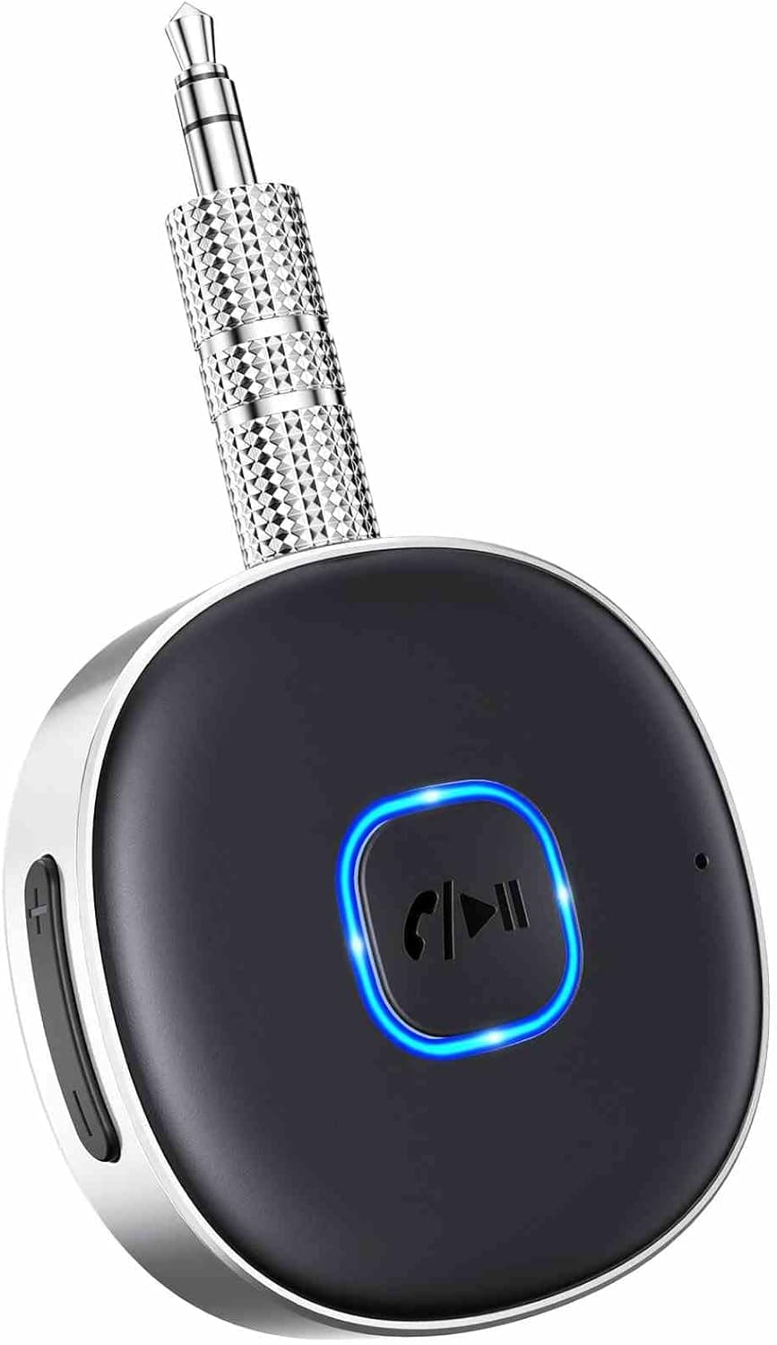 Mohard Receptor Bluetooth 5.3, AUX Adaptador Bluetooth Coche Jack 3.5mm | Para Estéreo Doméstico/Altavoz/Auriculares con Cable, Llamadas Manos Libres y Conexión Dual, Tiempo de Reproducción hasta 16H
