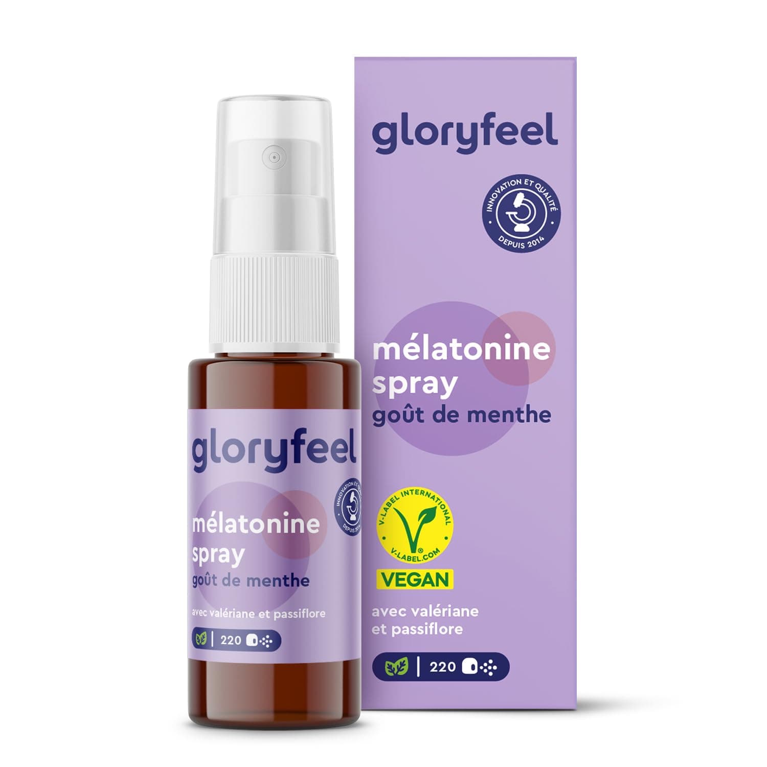 Spray Mélatonine Effet Immédiat, Valériane Lavande Passiflore + Vitamine B6 B1, Goût de Menthe, Flacon 30 ml, Endormissement Rapide & Limite le Jetlag, 100% Végétalien, Sans Additifs