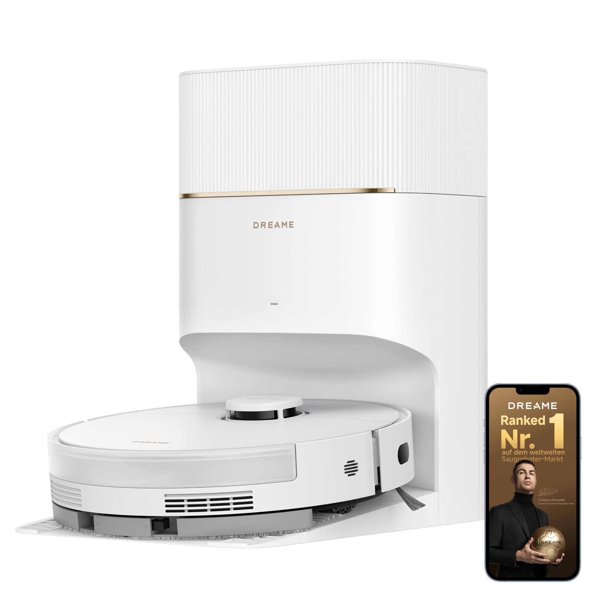 dreame D20 Pro Plus Saugroboter, 13.000 Pa Saugkraft, DuoBrush für Tierhaare, Eckenrein, Selbstentl, Hindernisverm. m. LDS-Navigation & Laser, saugt und wischt, Hartböden & Teppiche, 5.200 mAh Akku
