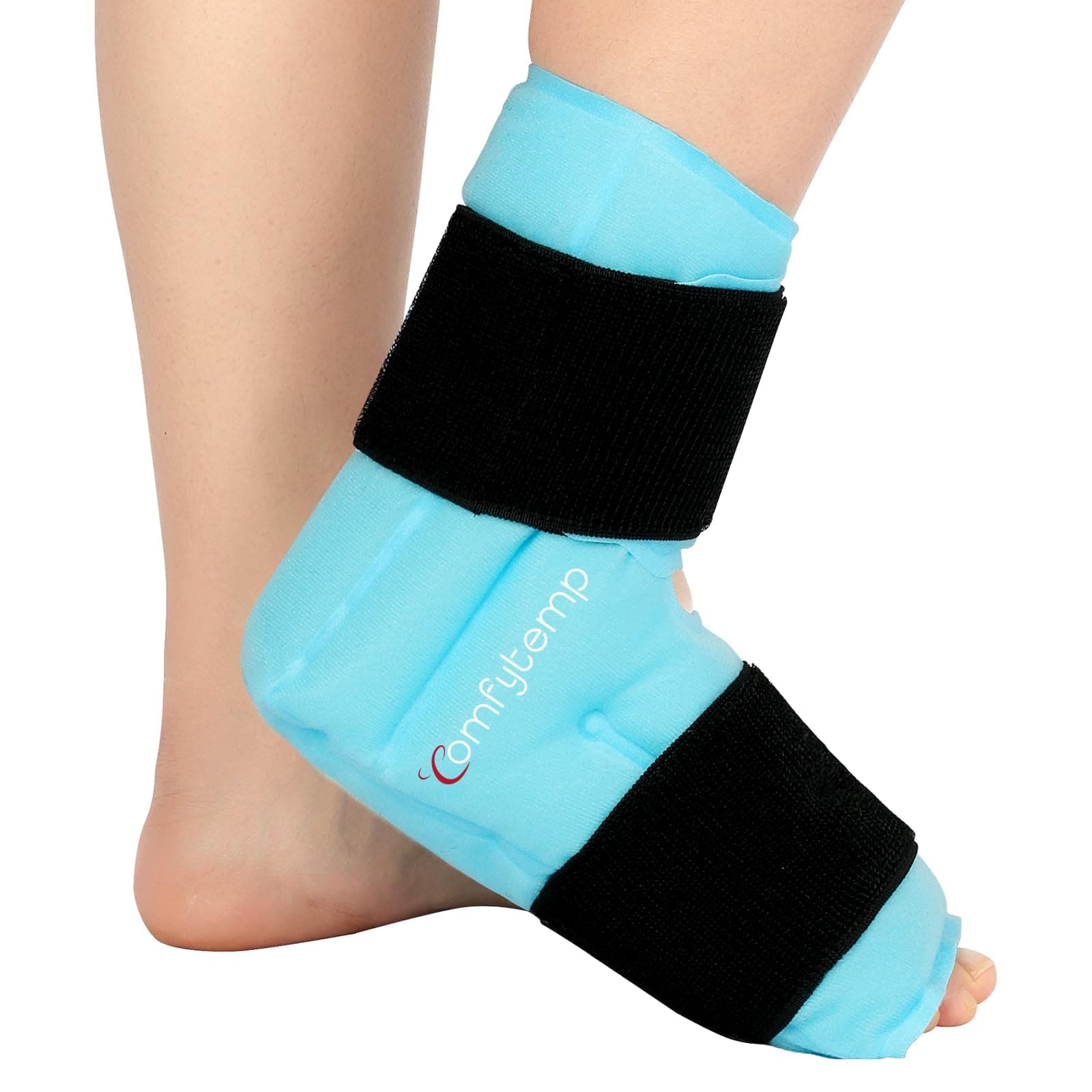 Comfytemp Grande Poche de Glace pour Cheville et Pied pour Soulager la Douleur, Thérapie par Chaud et Froid pour Fasciite Plantaire, Entorse à la Chevillere, Gonflement, Tendinite d'Achille, 1 Unité