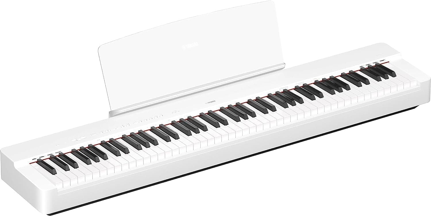Yamaha P-225 Digital Piano - Pianoforte Digitale leggero e portatile, con Tastiera Graded Hammer Compact, 88 Tasti Pesati e 24 Suoni di Strumenti, Bianco