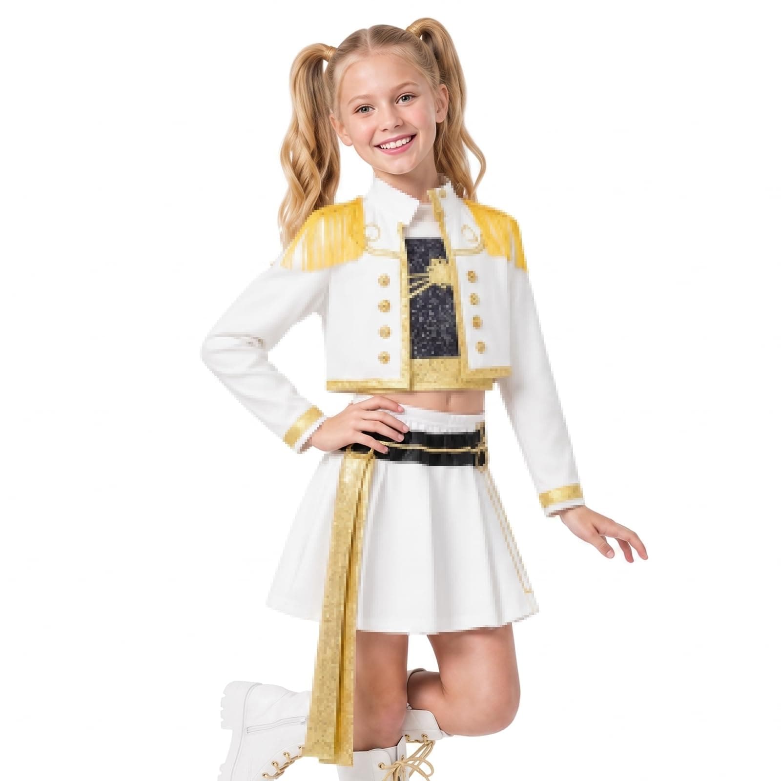 Zinueen Costume da Cacciatore Cosplay Anime Bambina, Halloween e Carnevale | Indicato per feste a tema, spettacoli e compleanni, design versatile per diverse occasioni di cosplay ed eventi festivi.