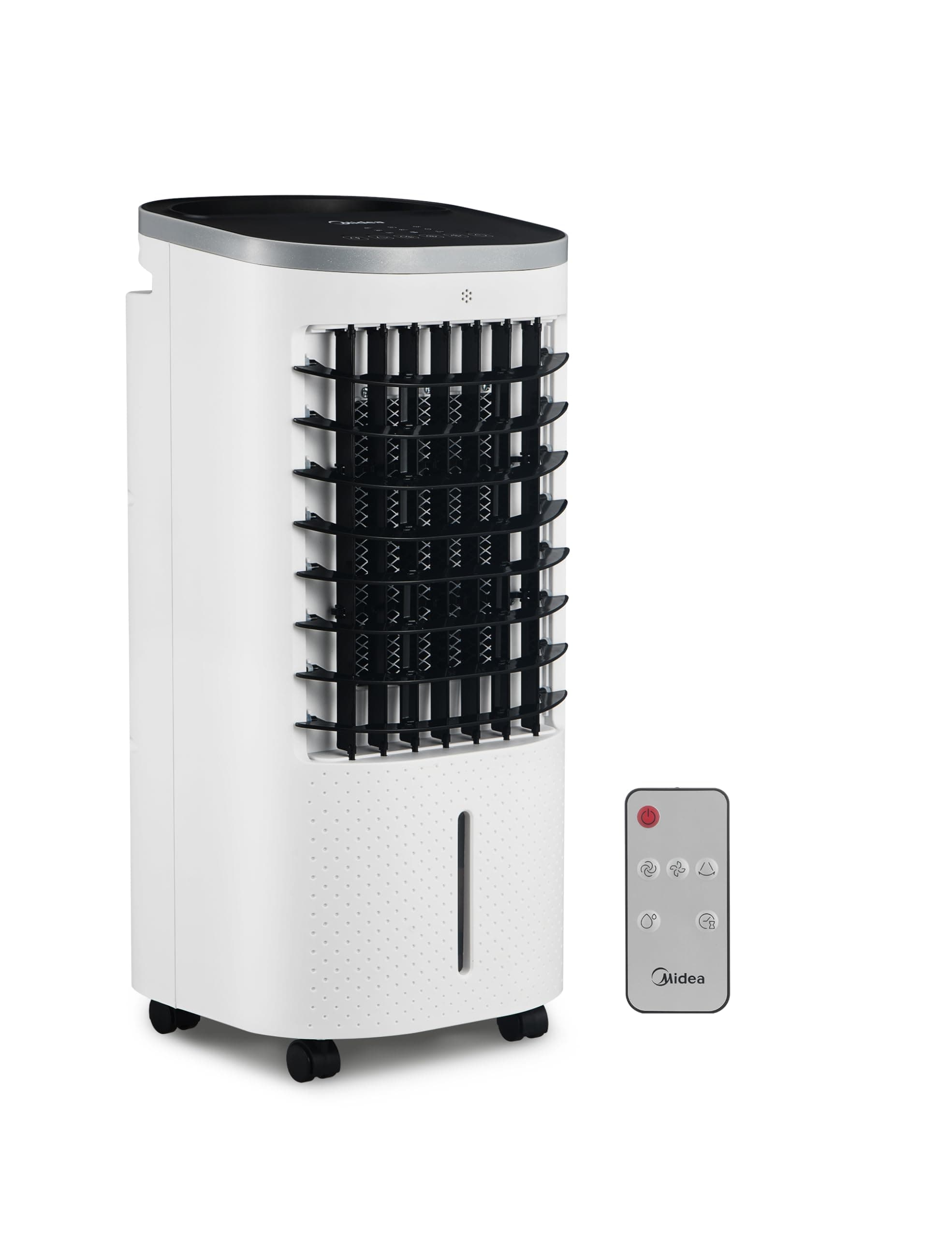 Midea Mobiler Luftkühler AC100-25BR, 5-in-1 Air Cooler mit Befeuchtung & Luftreinigung, 181 m³/h, 70° Oszillation, ohne Abluftschlauch, leise, für Schlafzimmer & Büro, 5L Tank, Weiß