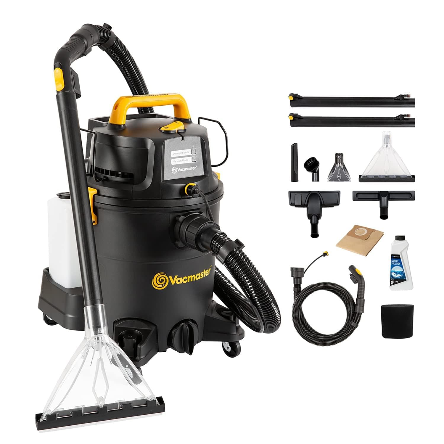 Vacmaster VK1323PFR 1300W 23L 3-in-1 Aspiradoras en seco y húmedo, aspiradora con Limpiador de tapiceria para Coche, alfombras, colchones