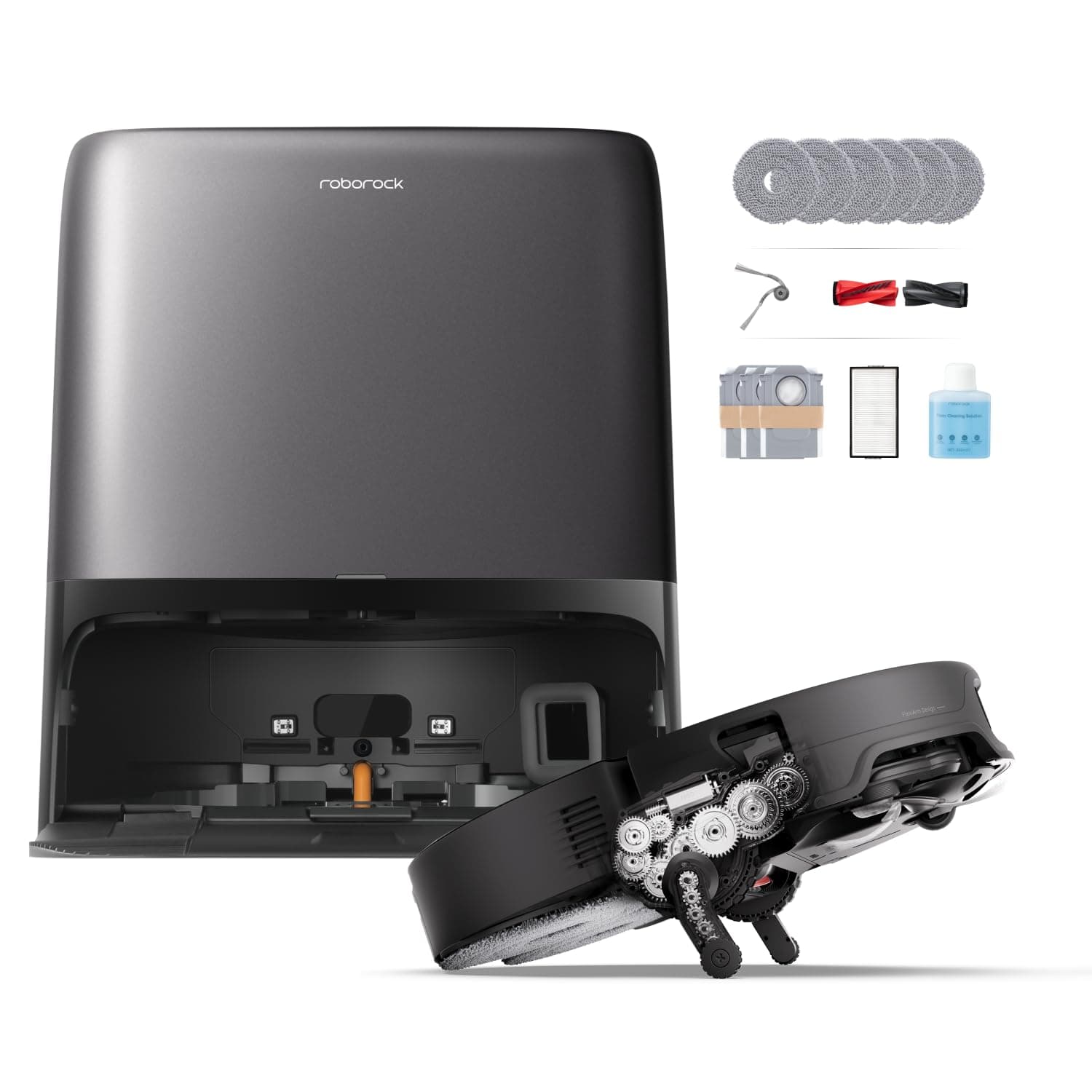 roborock Saros 20 Neo Saugroboter mit Wischfunktion, 36.000 Pa Saugkraft | Dual Zero-Tangle-System, FlexiArm Technologie, 100°C Heißwasser-Moppwäsche, 7,98cm Ultradünn, AdaptiLift Chassis 3.0(Schwarz)