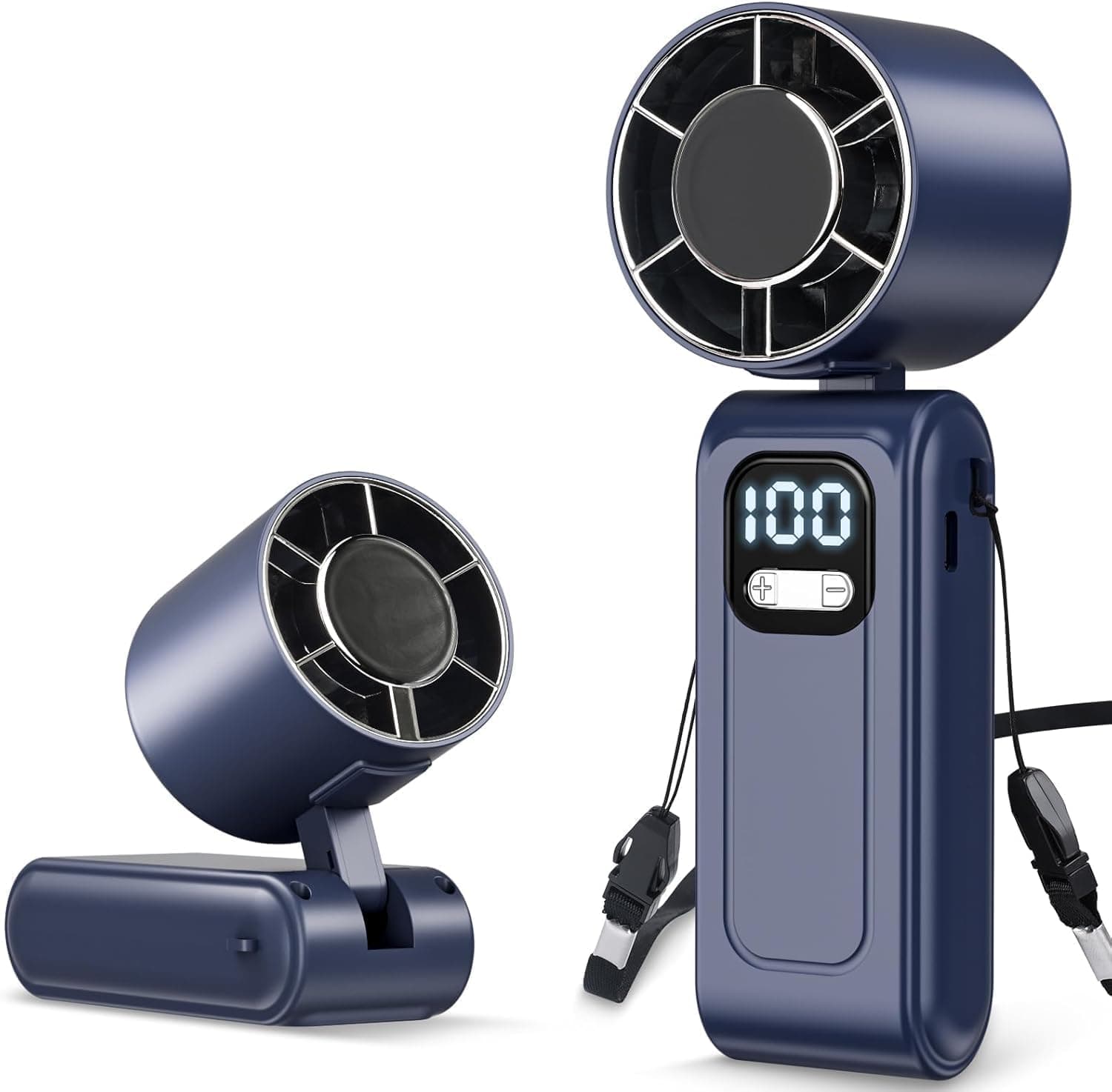 Foumteex Ventilateur Turbo Portable 16000rpm, 1-100 Vitesses Réglables, USB-C 5000mAh jusqu’à 16h, Mini avec Écran LED, Ultra Silencieux – Pour Enfants, Adultes, Voyage Plein Air
