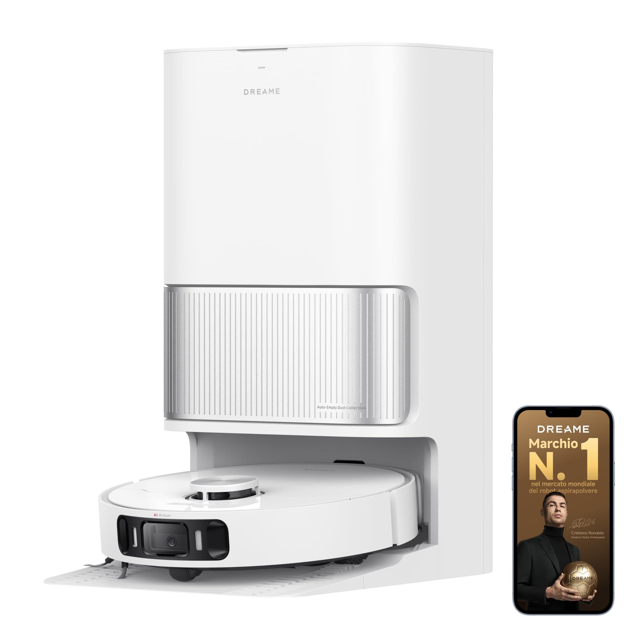 dreame L40 Ultra AE Robot Aspirapolvere, Spazzola TriCut, Aspir. 19.000 Pa | Selezione di Diverse Spazzole, Tecnologia MopExtend, Aggiramento Ostacoli Intelligente 3DAdapt, PowerDock Intelligente