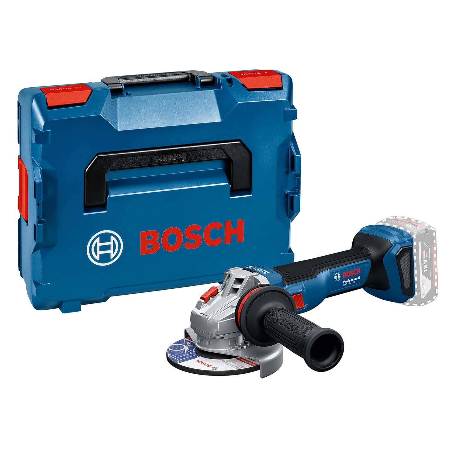 Bosch PRO 18V System Akku-Winkelschleifer GWS 18V-11 S (Scheibendurchmesser 125 mm, inkl. L-BOXX)