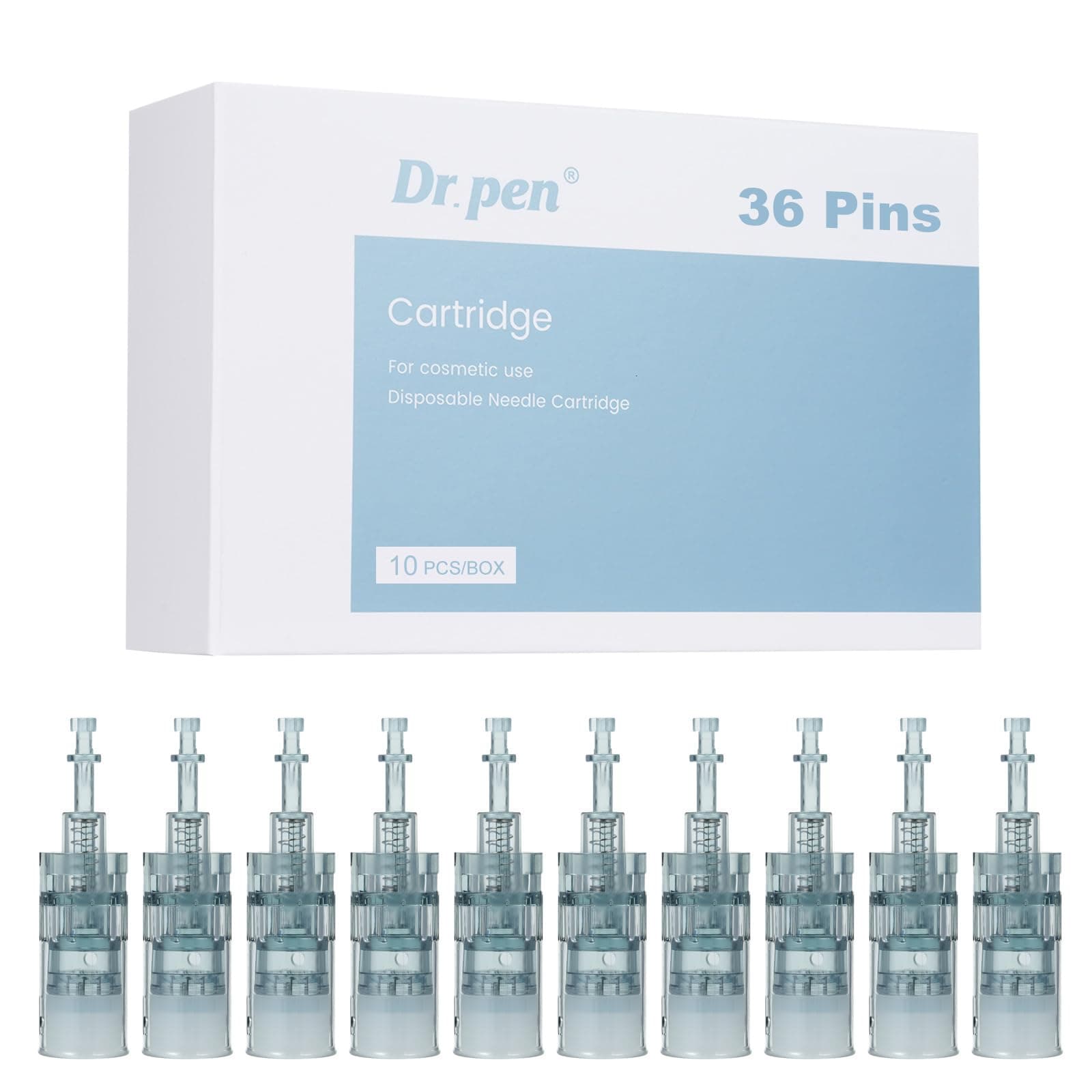 10 Pièces Dr. pen Ultima M8 Cartouches d'Aiguilles de Rechange 36 Pins - 100% Original Dr. pen Ultima M8 Aiguilles - Pour Dr. pen Ultima M8 Stylo de Microneedling Électrique (36Pins, 10PCS)