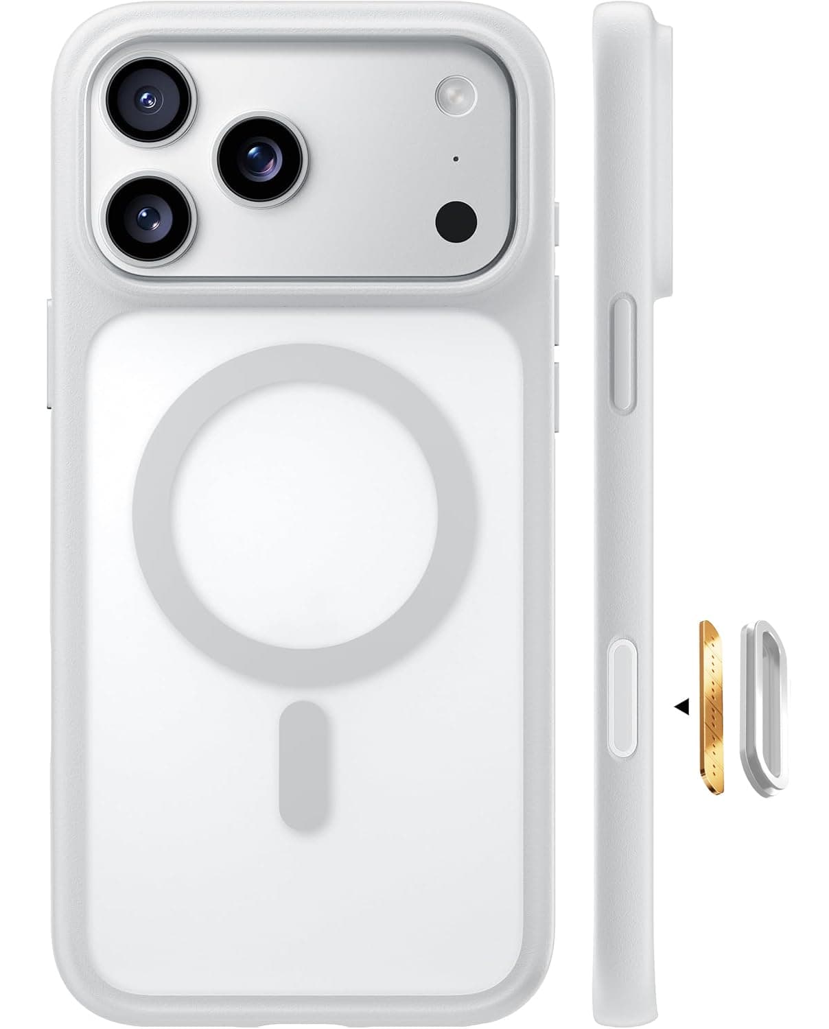 TORRAS Guardian-Mag für iPhone 17 Pro Max Hülle für MagSafe (TOP Magnetkraft & Militärschutz) mit Kamerasteuerung Stoßfest Kratzfest Dünn Handyhülle für iPhone 17 Pro Max Case Matt Silbergrau