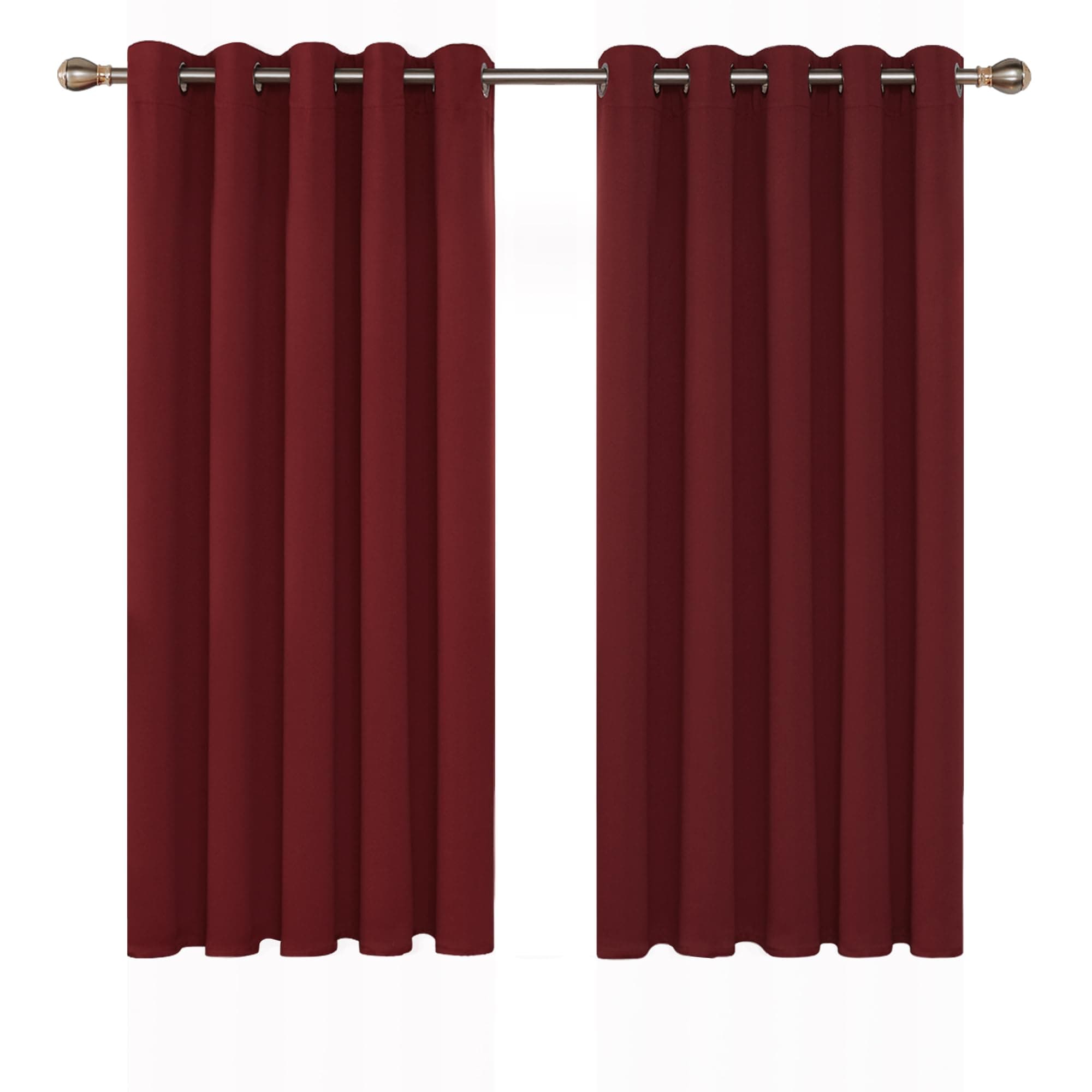 Deconovo Tende Oscuranti per Interni 2 Pezzi 138 CM Altezza, Termiche Isolanti, Anti-Rumore, con Anelli, Ideali per Camera da Letto e Soggiorno, 168x138 CM, Rosso Scuro