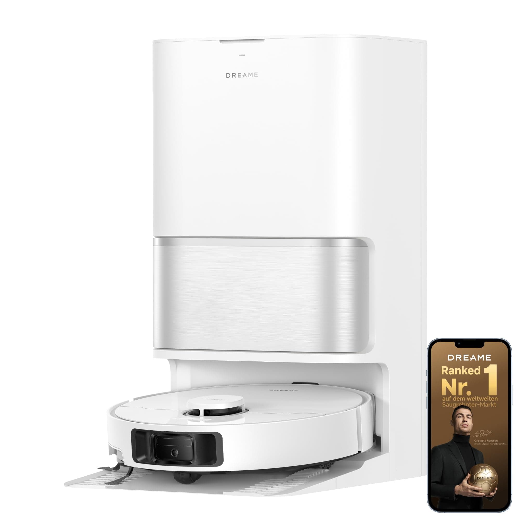dreame L10s Ultra Gen 3 Kit Robot aspirateur Laveur, aspi 25 000 Pa | Brosse Latérale Rétractable à Levage, AceClean DryBoard, Auto-Nettoyage Serpillière, Séchage à l’Air Chaud, Contrôle App