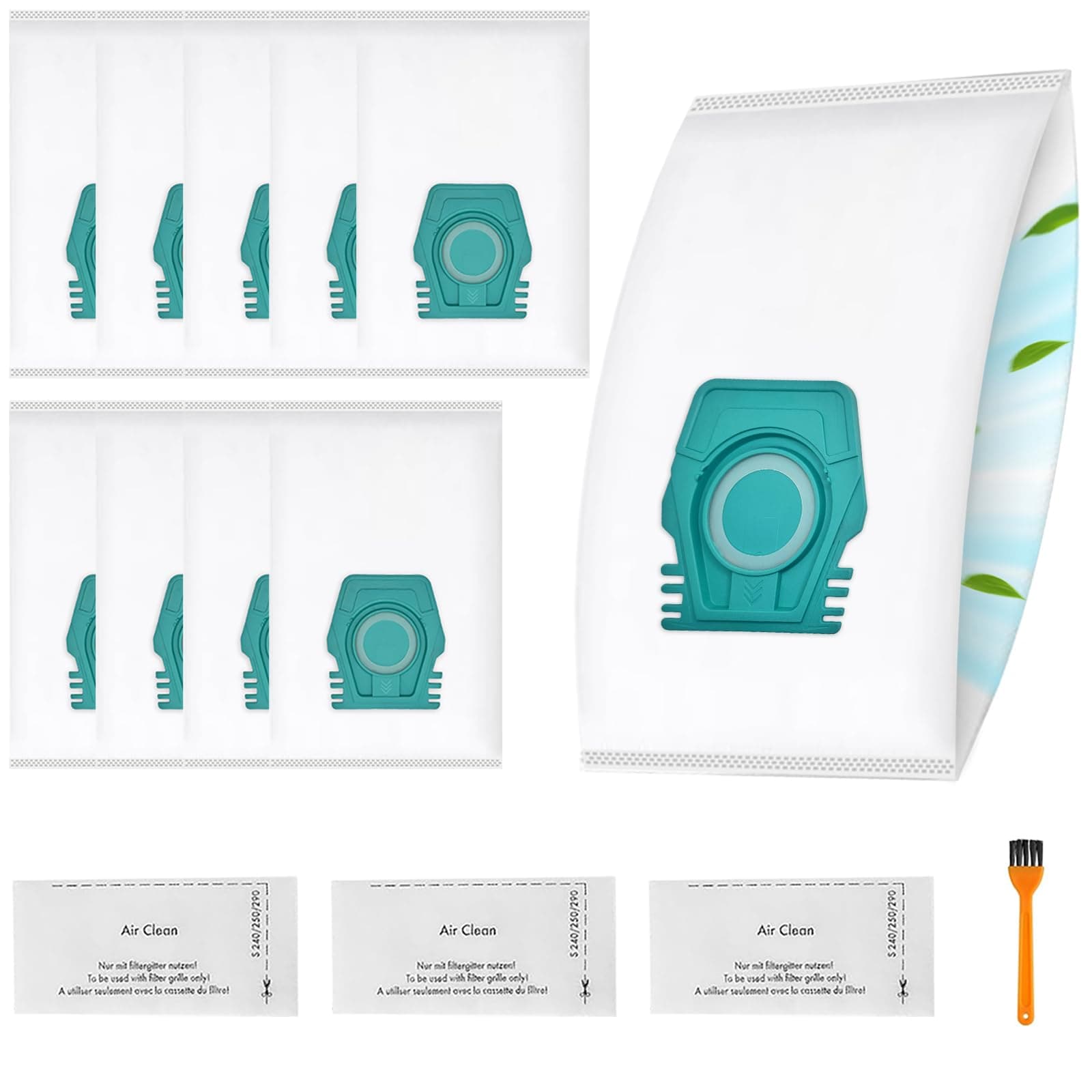 Lot de 10 Sacs D'aspirateur pour Miele Pure TU Sacs à Poussière Guard S1/L1 Silence/Junior/Allergy/Parquet XL/Flex/AllFloor/Performance/Cat/Dog/Comfort/Red Pulse Series avec 3 Filtres D’évacuation