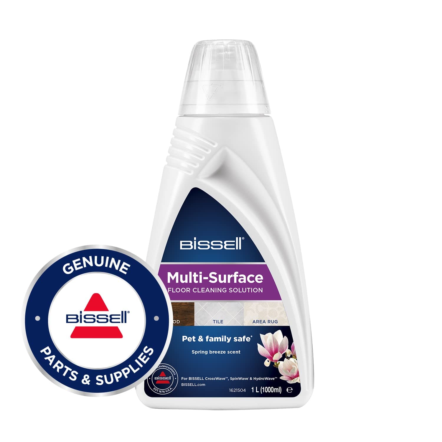 Solution de nettoyage BISSELL pour sols multi-surfaces, pour CrossWave & SpinWave de BISSELL, 1 L, nettoyage quotidien des sols durs vitrifiés et des tapis, 1789L
