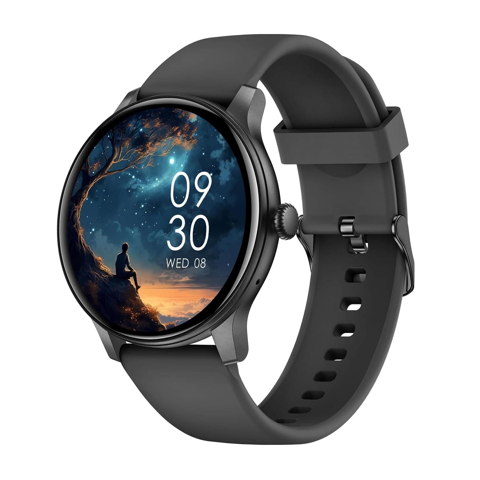 AcclaFit Reloj Inteligente Hombre Mujer con Llamadas Bluetooth, Smartwatch Esfera Redonda 1,38" con Pulsómetro, Monitor de Sueño, IP68 Impermeable, Compatible con Android iOS - Regalo Día del Padre