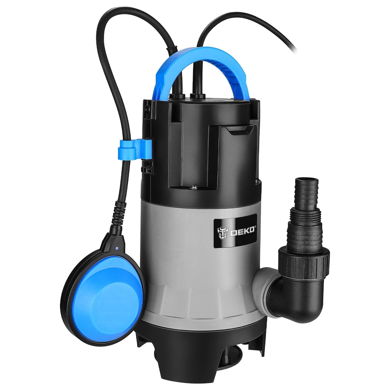 Pompa Sommersa: DEKO Pompa Sommersa Acque Sporche 750W 14000H/L, ad Immersione Acque Chiare, Scure Nere, Prevalenza 5M, Immersione Max 7M, Lunghezza Cavo 10M